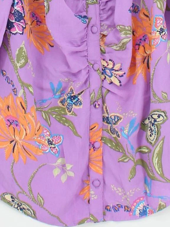 Monsoon Women's Top UK 12 Purple 100% Viscose Basic - Image 4