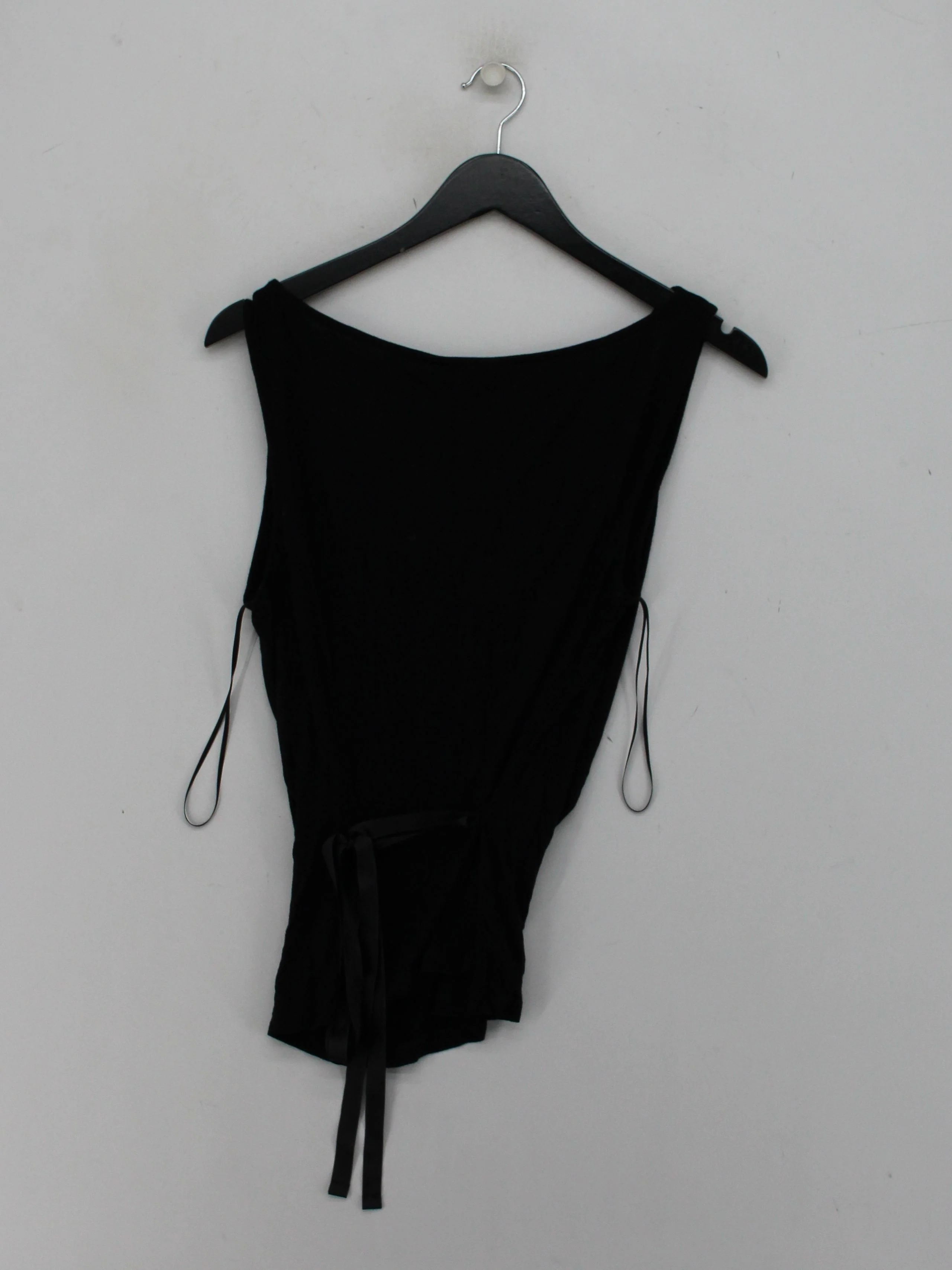Monsoon Women's Top UK 14 Black 100% Viscose Sleeveless V-Neck Basic - Image 2