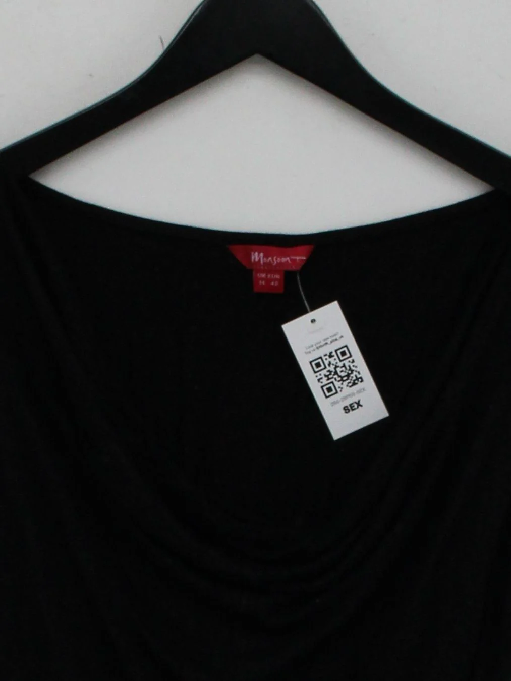 Monsoon Women's Top UK 14 Black 100% Viscose Sleeveless V-Neck Basic - Image 3