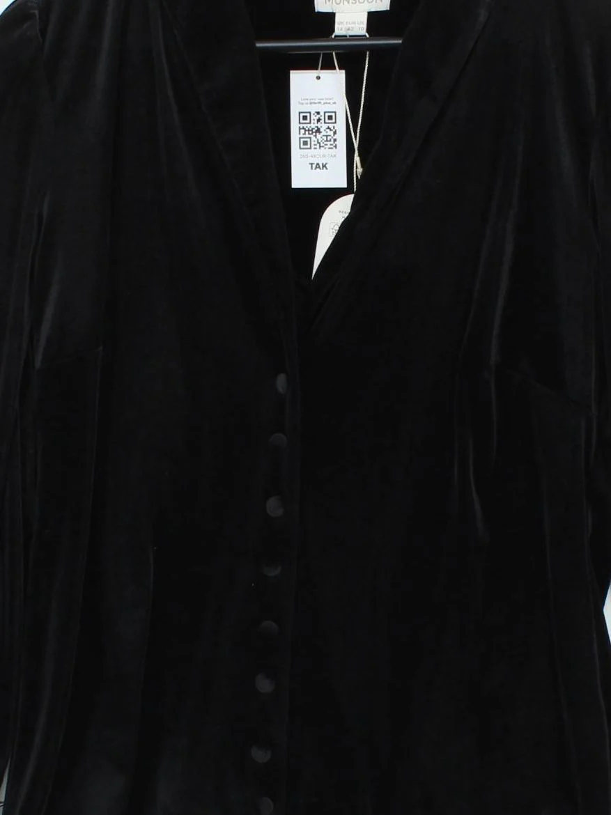 Monsoon Women's Top UK 14 Black Polyester with Elastane Basic New with tags - Image 3