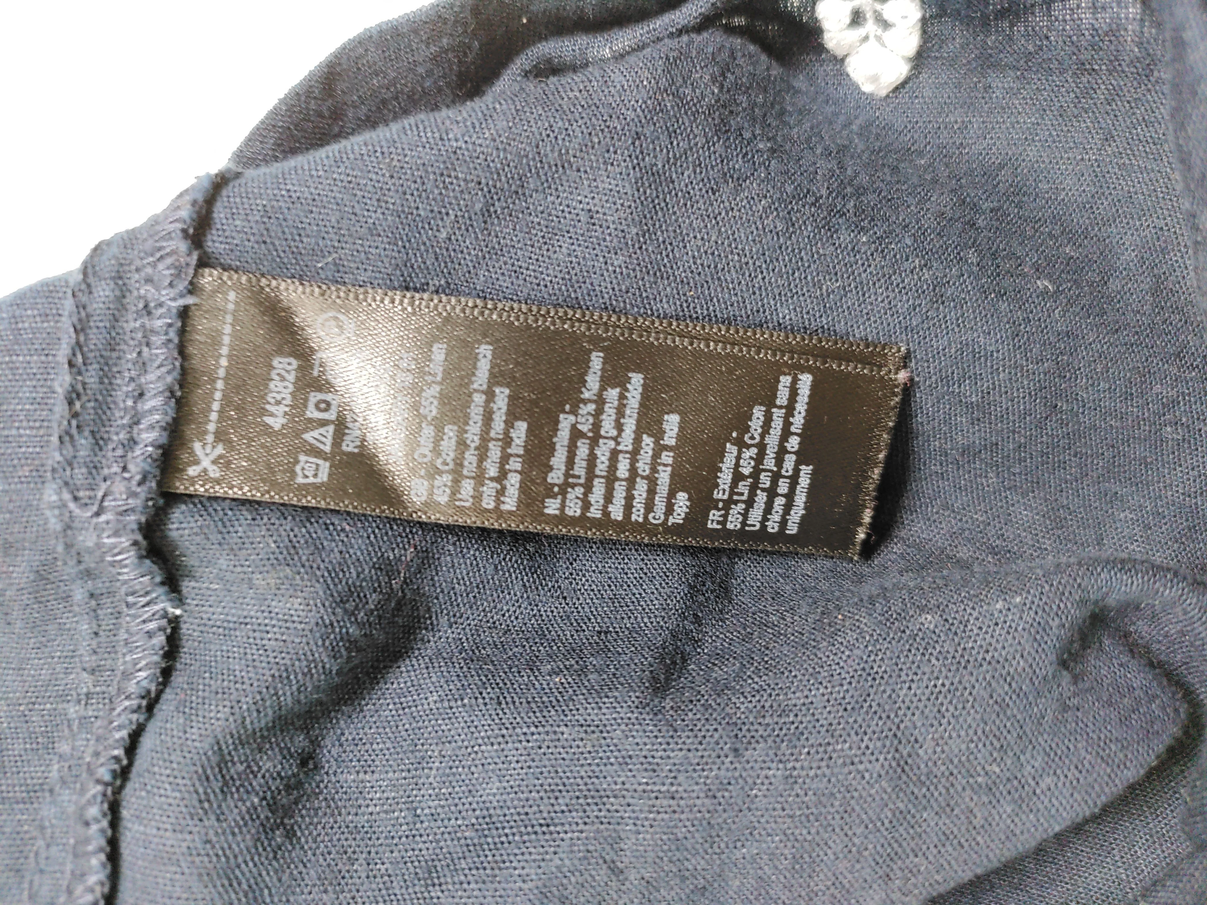 Monsoon Women's Top UK 14 Blue Linen with Cotton Sleeveless Round Neck Basic - Image 6