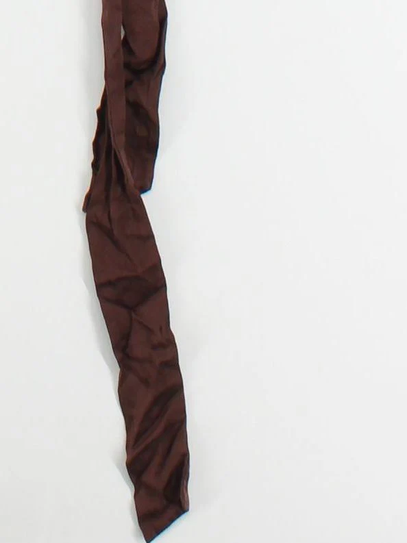 Monsoon Women's Top UK 14 Brown Nylon with Silk Long Sleeve V-Neck Basic - Image 4