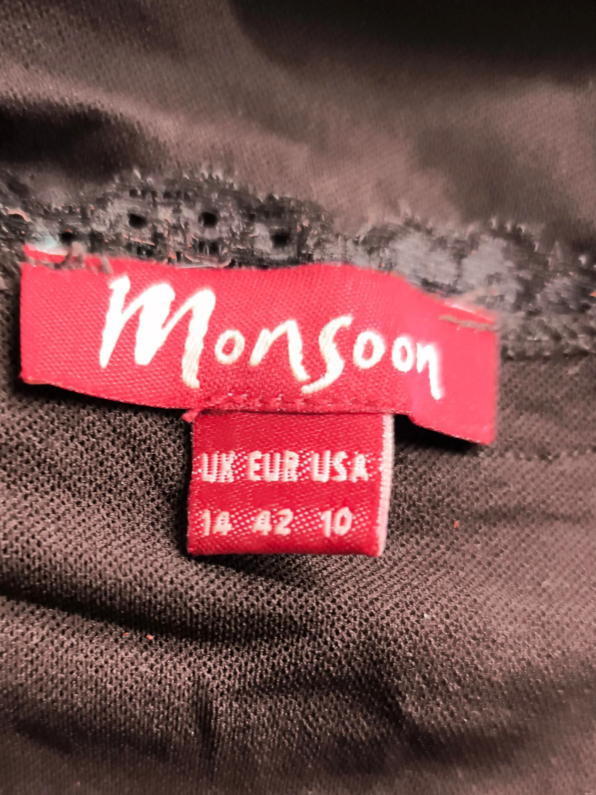 Monsoon Women's Top UK 14 Brown Nylon with Silk Long Sleeve V-Neck Basic - Image 5