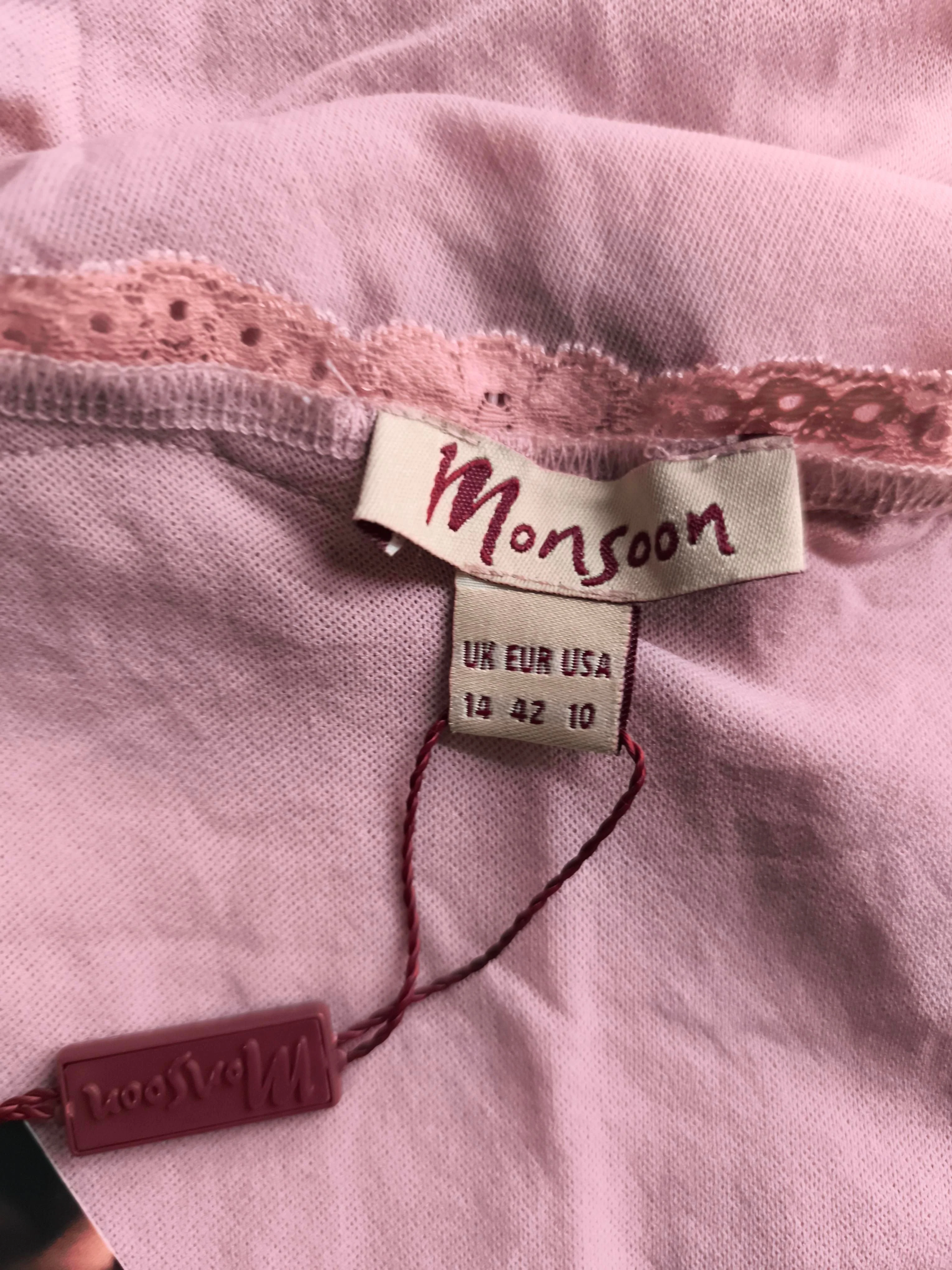 Monsoon Women's Top UK 14 Pink Nylon with Silk Basic New with tags - Image 5