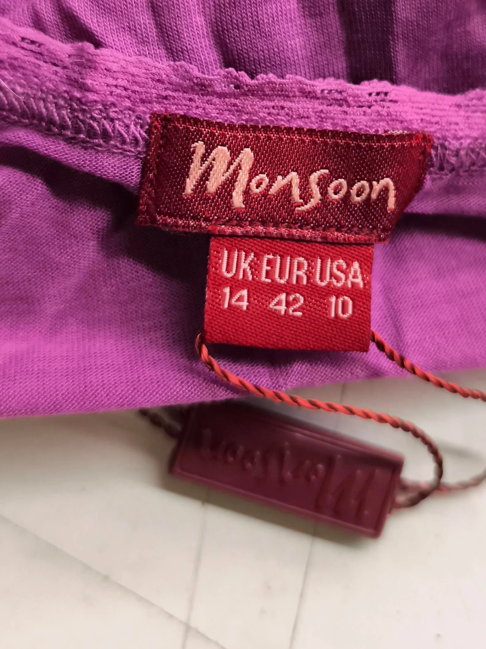 Monsoon Women's Top UK 14 Purple 100% Lyocell Modal Basic New with tags - Image 5