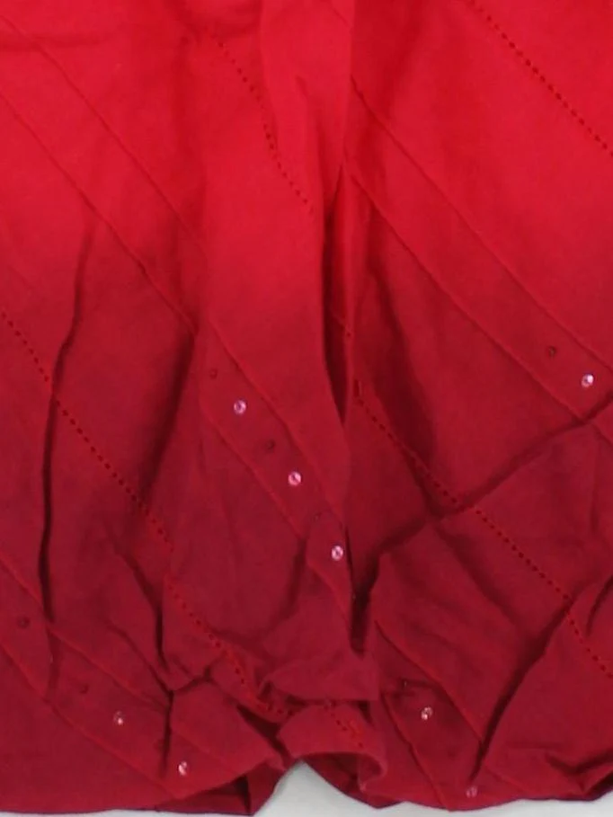 Monsoon Women's Top UK 14 Red Linen with Cotton Sleeveless High Neck Basic - Image 4