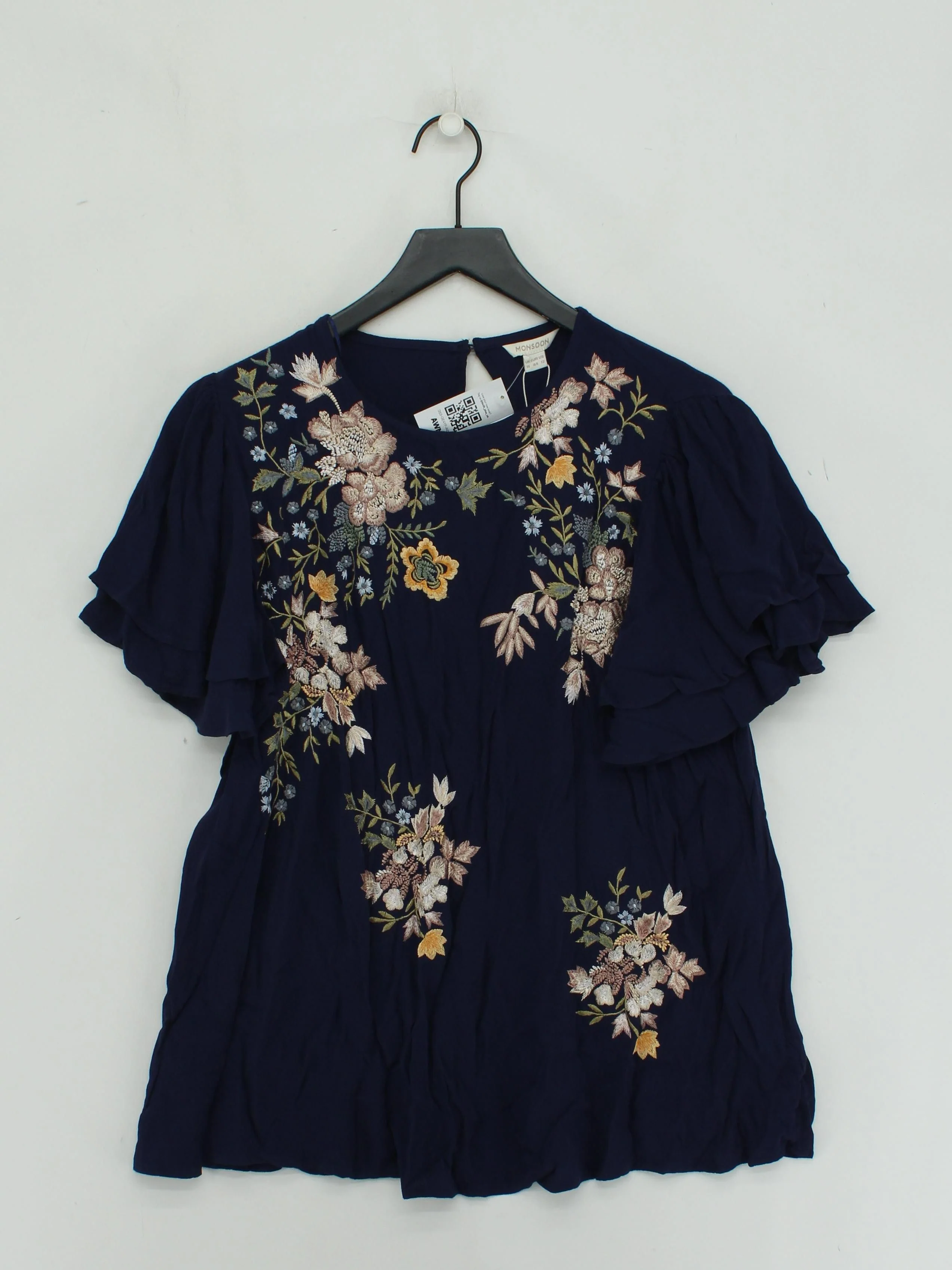 Monsoon Women's Top UK 16 Blue 100% Viscose Basic New with tags - Image 2