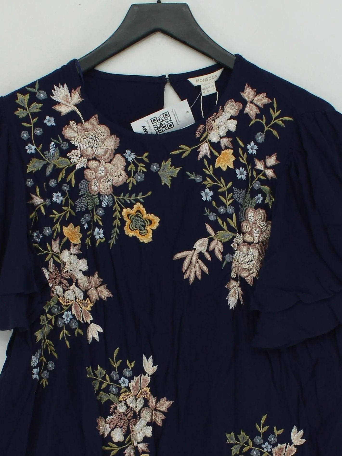 Monsoon Women's Top UK 16 Blue 100% Viscose Basic New with tags - Image 3