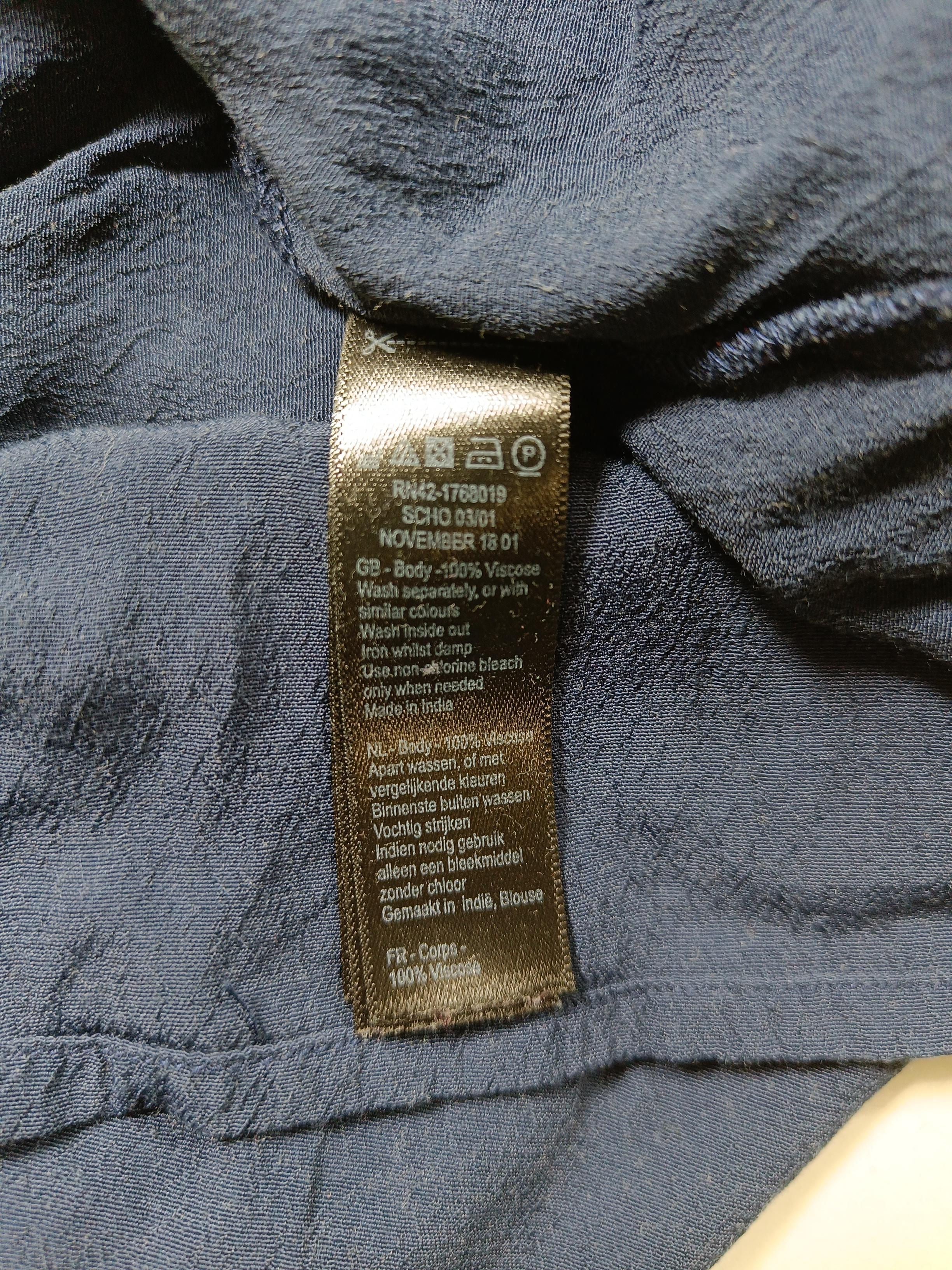 Monsoon Women's Top UK 16 Blue 100% Viscose Short Sleeve V-Neck Basic - Image 6