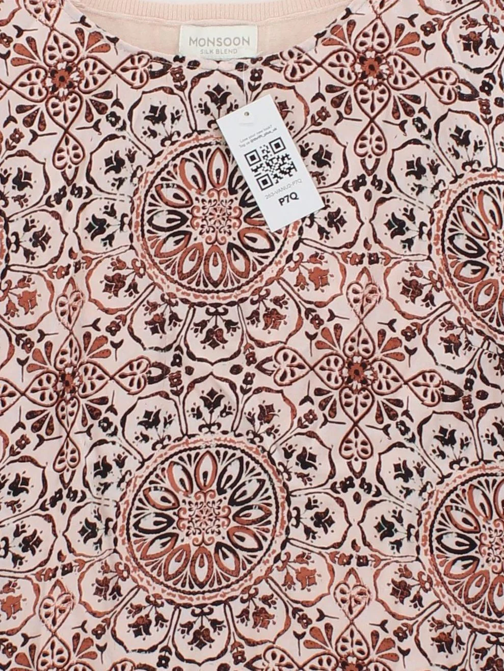 Monsoon Women's Top UK 16 Multi Silk with Cotton, Viscose, Cashmere Basic - Image 3
