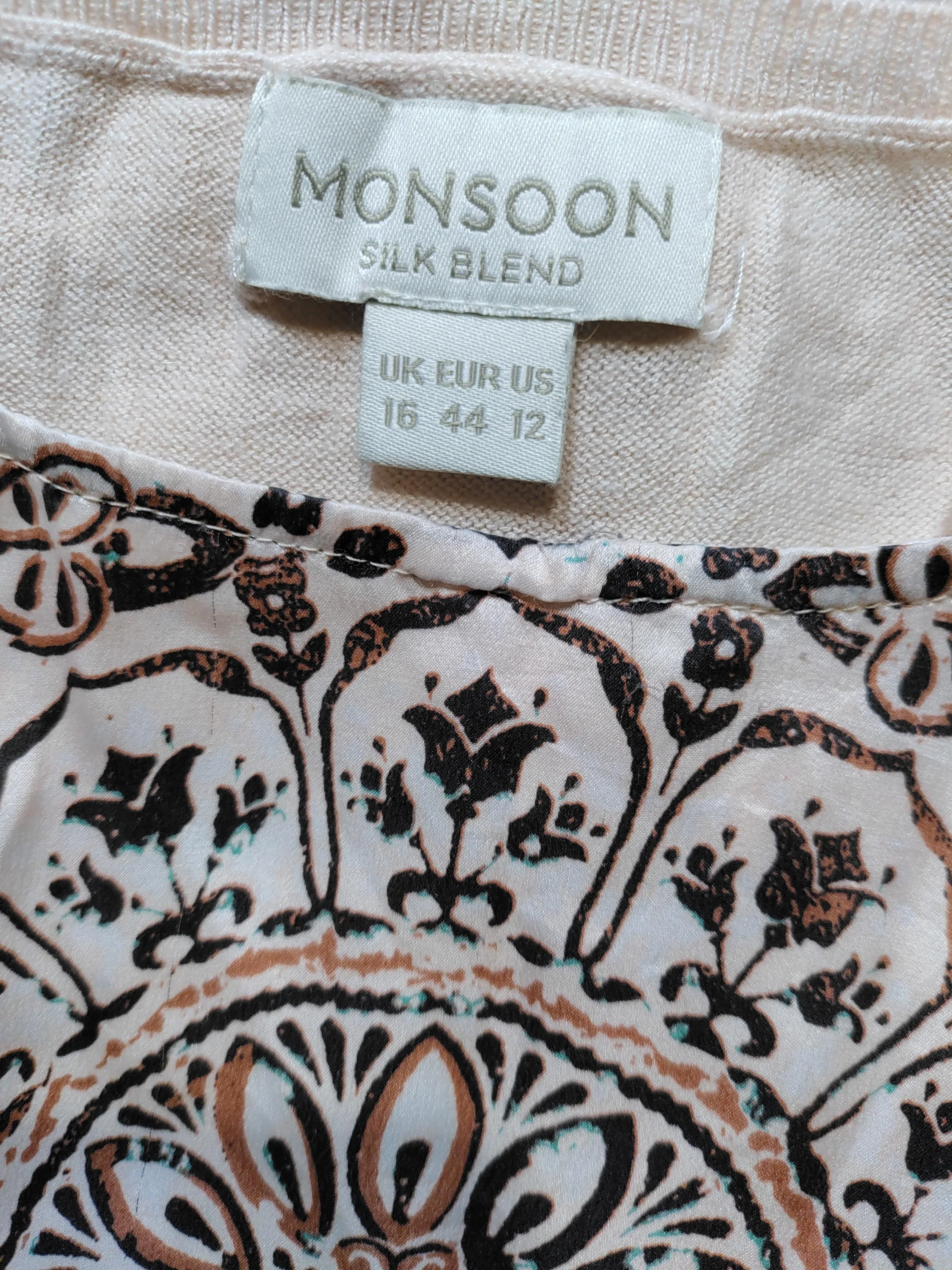 Monsoon Women's Top UK 16 Multi Silk with Cotton, Viscose, Cashmere Basic - Image 5