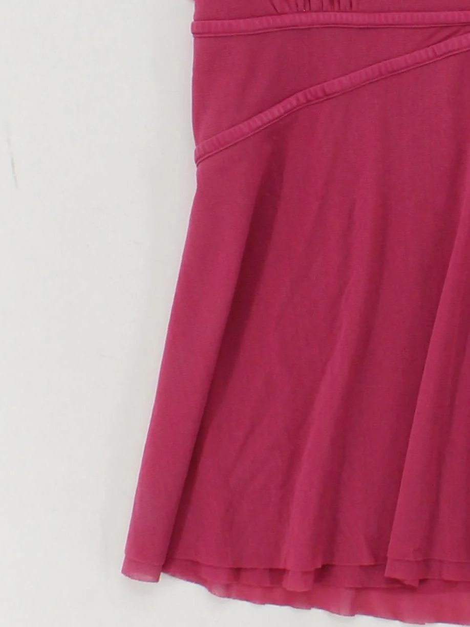 Monsoon Women's Top UK 16 Pink 100% Other Short Sleeve V-Neck Basic - Image 4