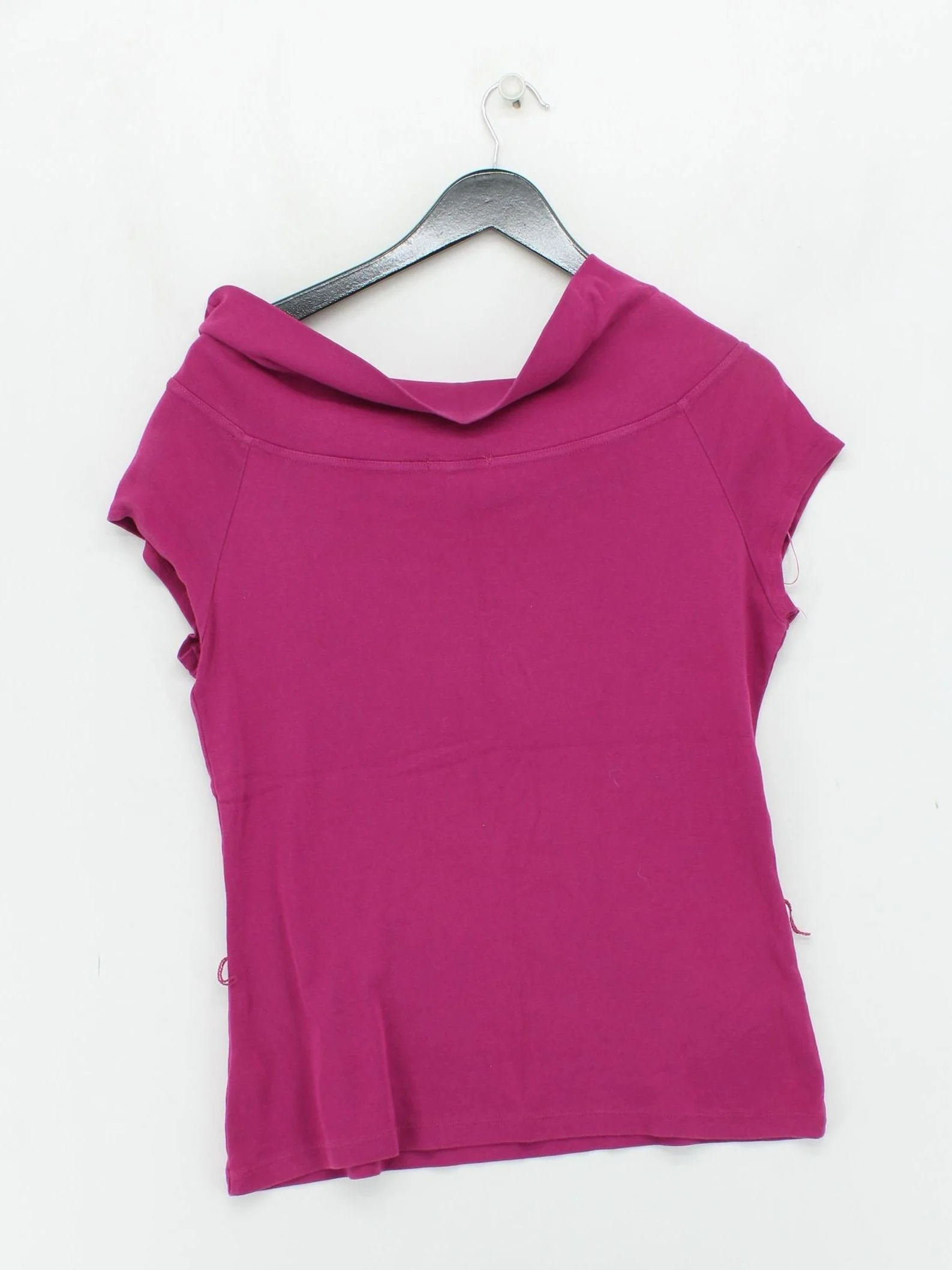 Monsoon Women's Top UK 16 Pink Cotton with Silk Short Sleeve Round Neck Basic - Image 2