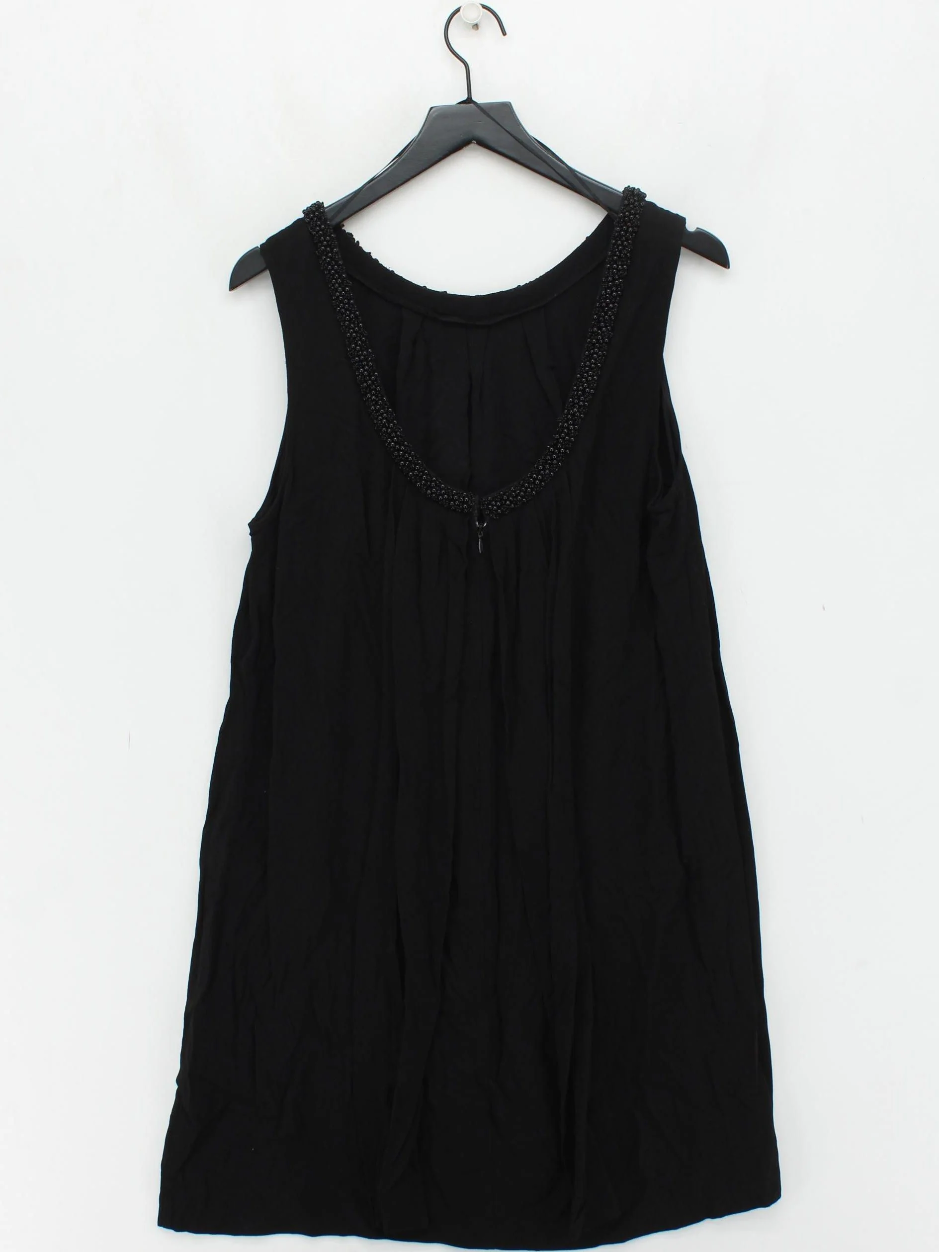 Monsoon Women's Top UK 20 Black Viscose with Acetate Sleeveless Round Neck Basic - Image 2