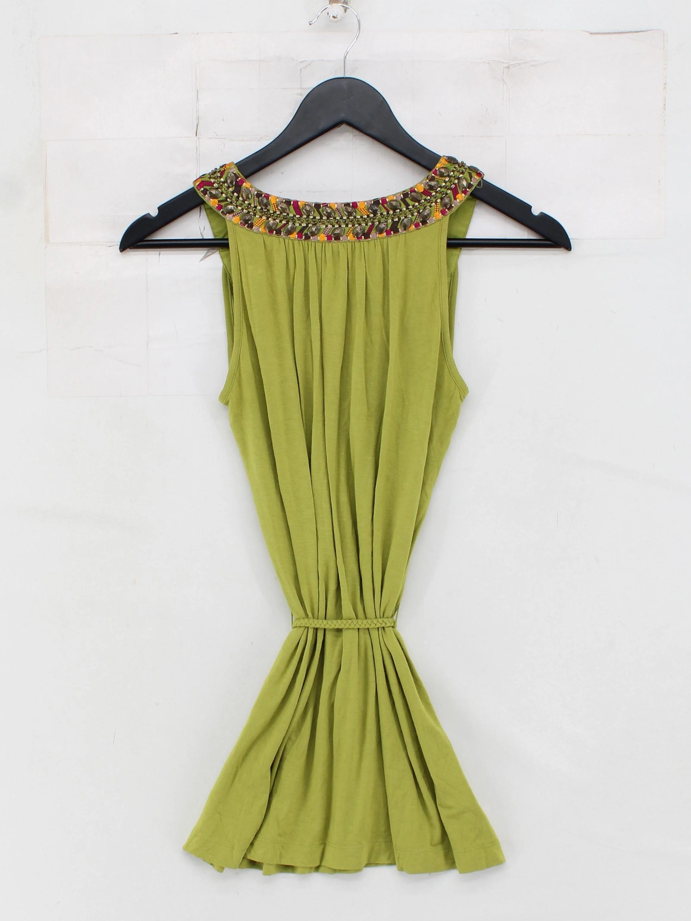 Monsoon Women's Top UK 8 Green Viscose with Elastane, Cotton, Silk Basic - Image 2