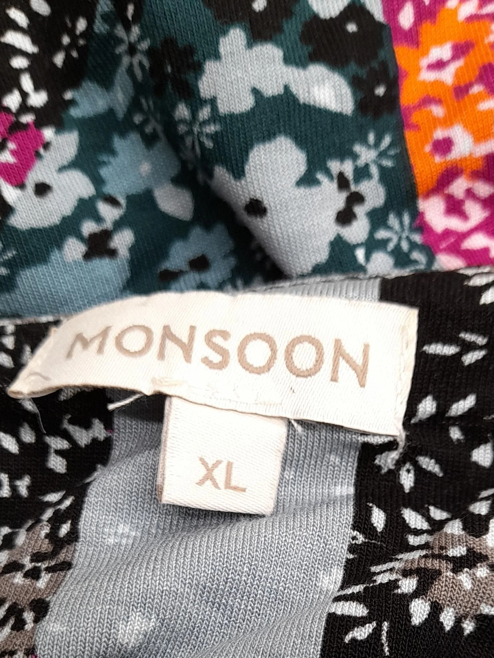 Monsoon Women's Top XL Multi Viscose with Elastane Long Sleeve V-Neck Basic - Image 5