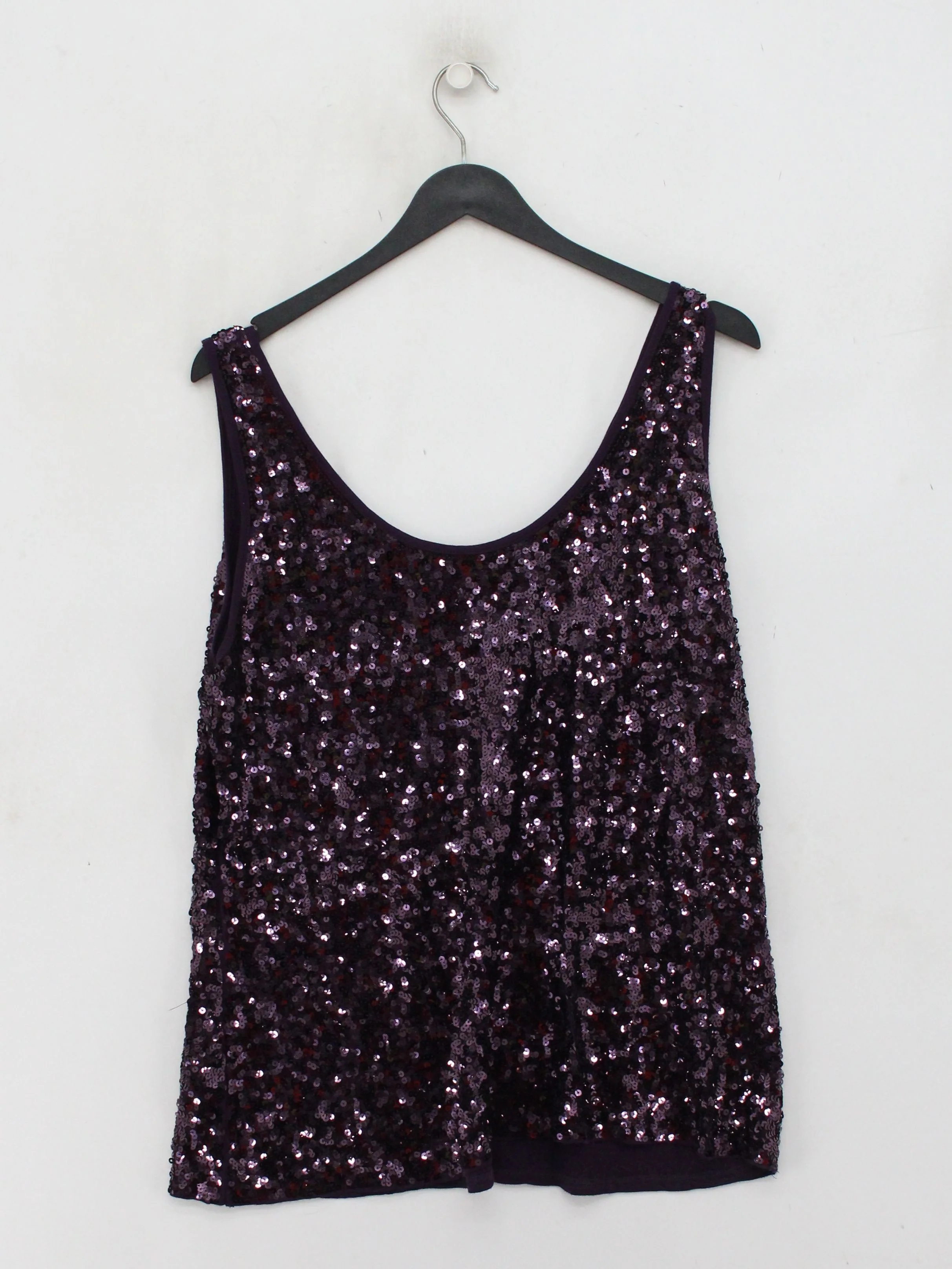 Monsoon Women's Top XL Purple 100% Viscose Sleeveless V-Neck Basic - Image 2
