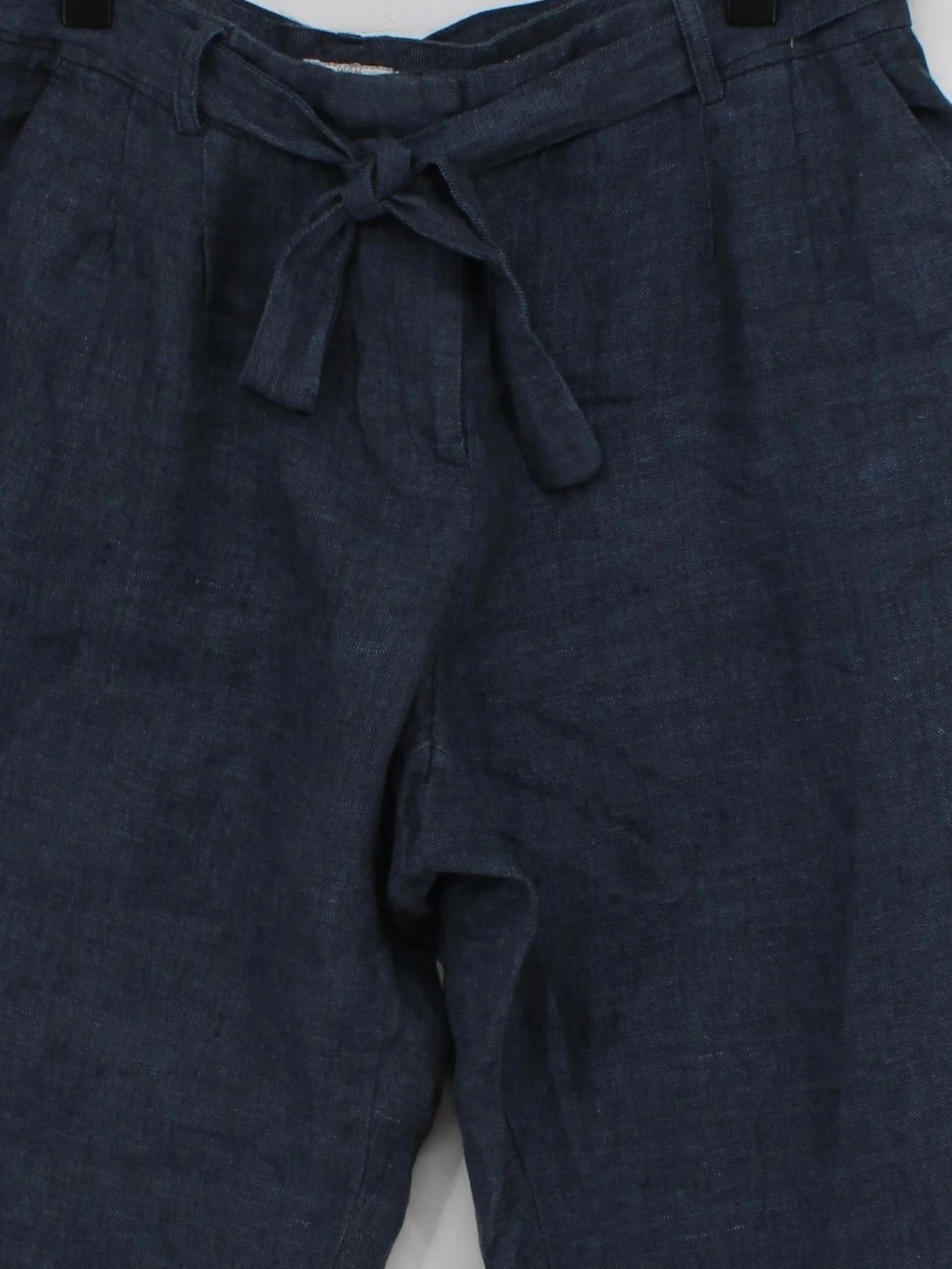 Monsoon Women's Trousers L Blue 100% Linen Tapered Chino - Image 3