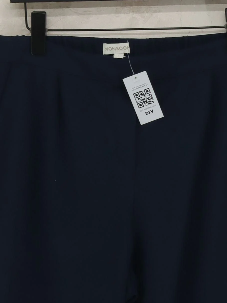 Monsoon Women's Trousers L Blue Polyester with Elastane Cropped New with tags - Image 3
