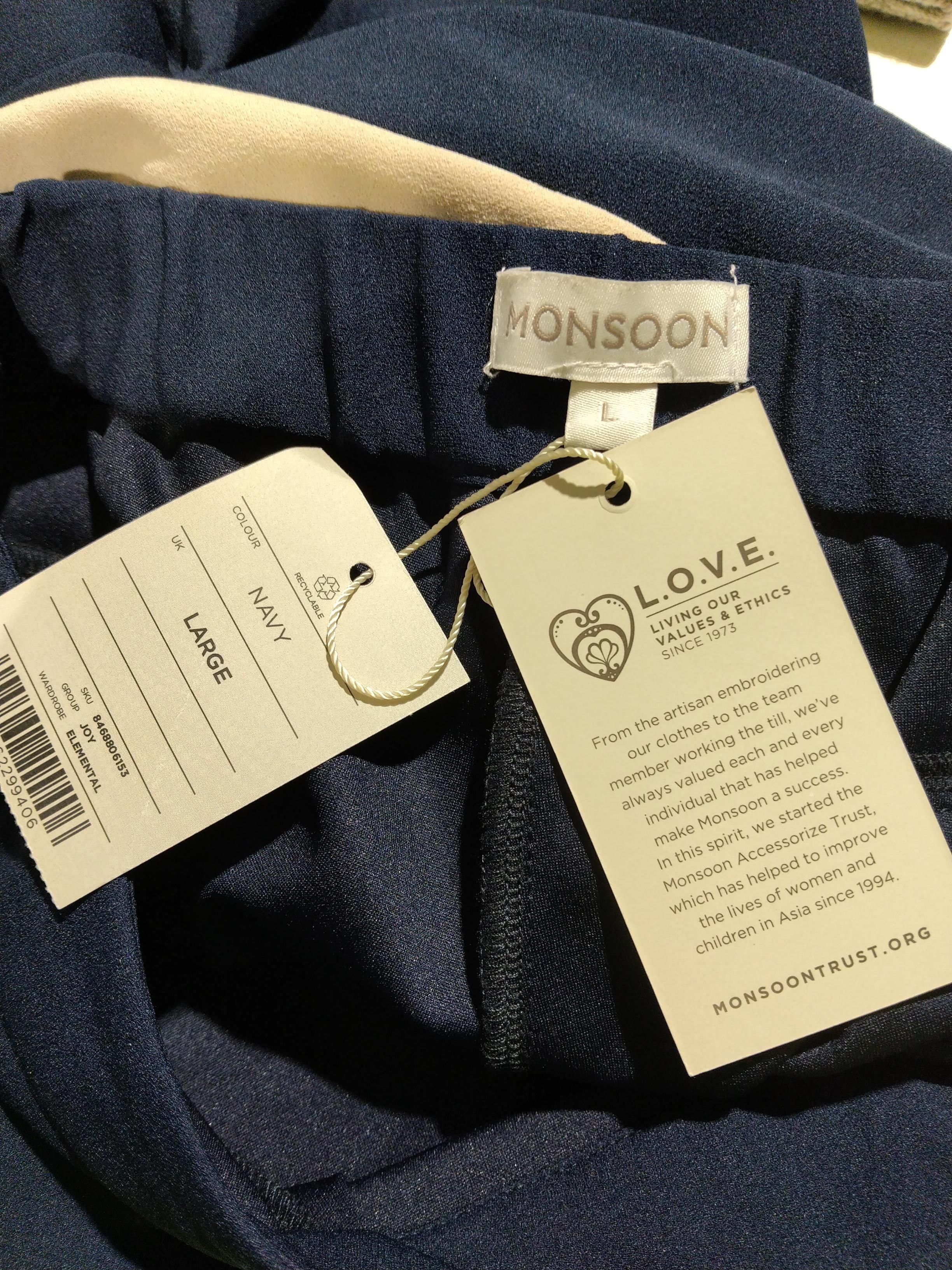 Monsoon Women's Trousers L Blue Polyester with Elastane Cropped New with tags - Image 5