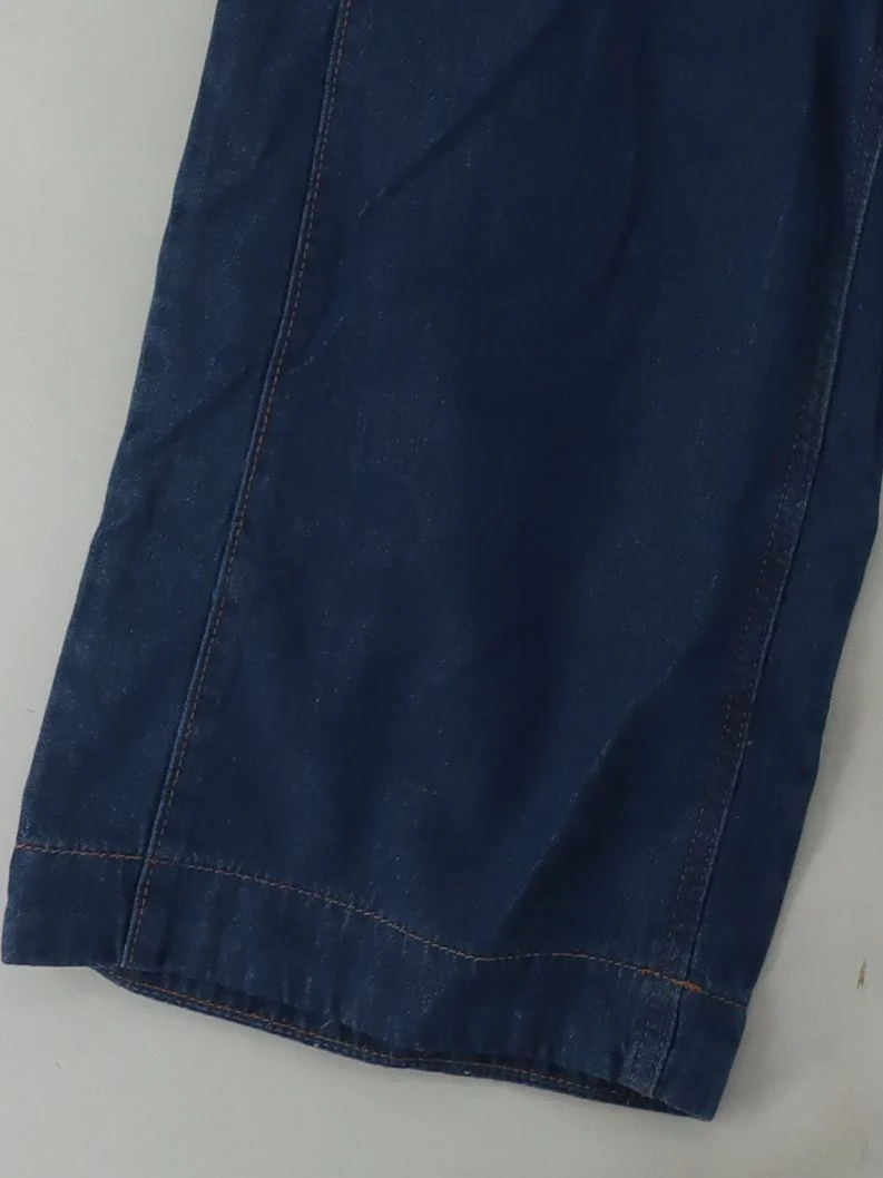 Monsoon Women's Trousers M Blue Cotton with Lyocell Modal Wide-Leg Cargo - Image 4