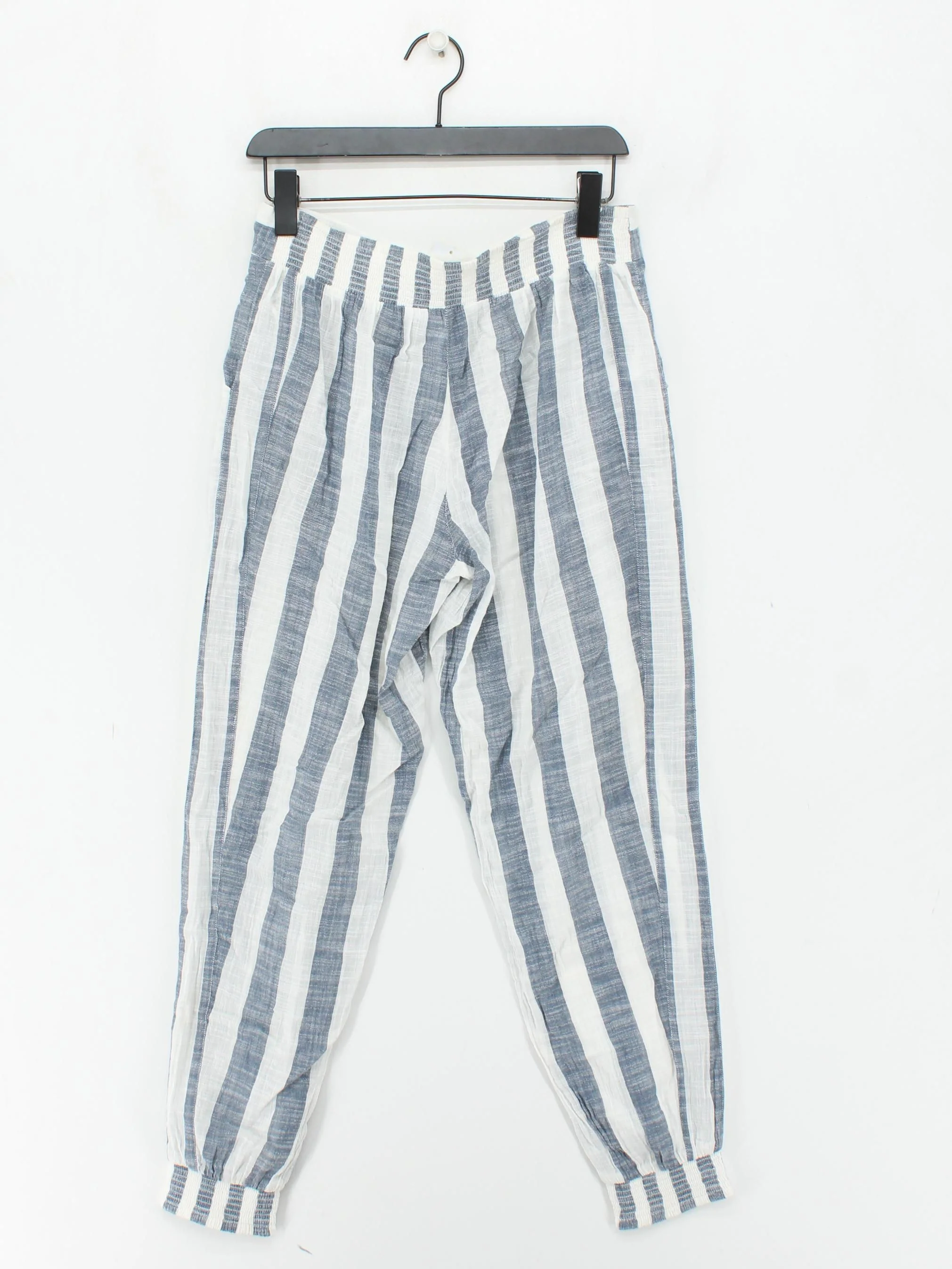 Monsoon Women's Trousers M Multi Striped 100% Cotton Tapered Sweatpants - Image 2