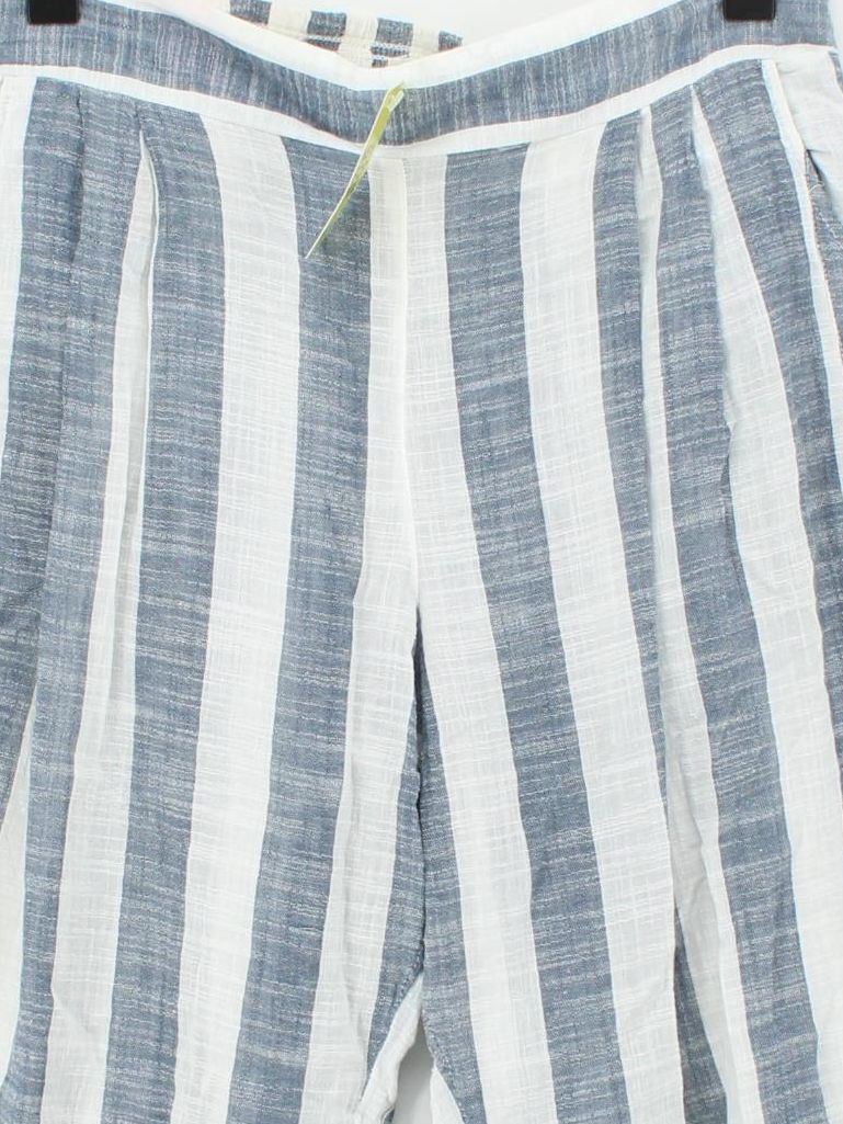 Monsoon Women's Trousers M Multi Striped 100% Cotton Tapered Sweatpants - Image 3