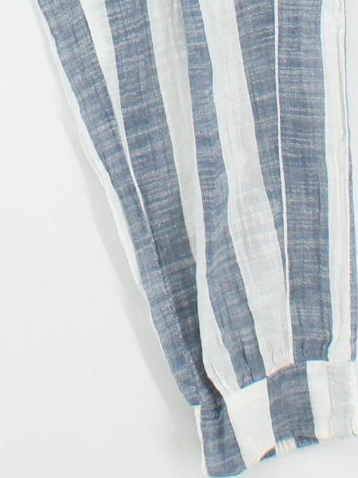 Monsoon Women's Trousers M Multi Striped 100% Cotton Tapered Sweatpants - Image 4