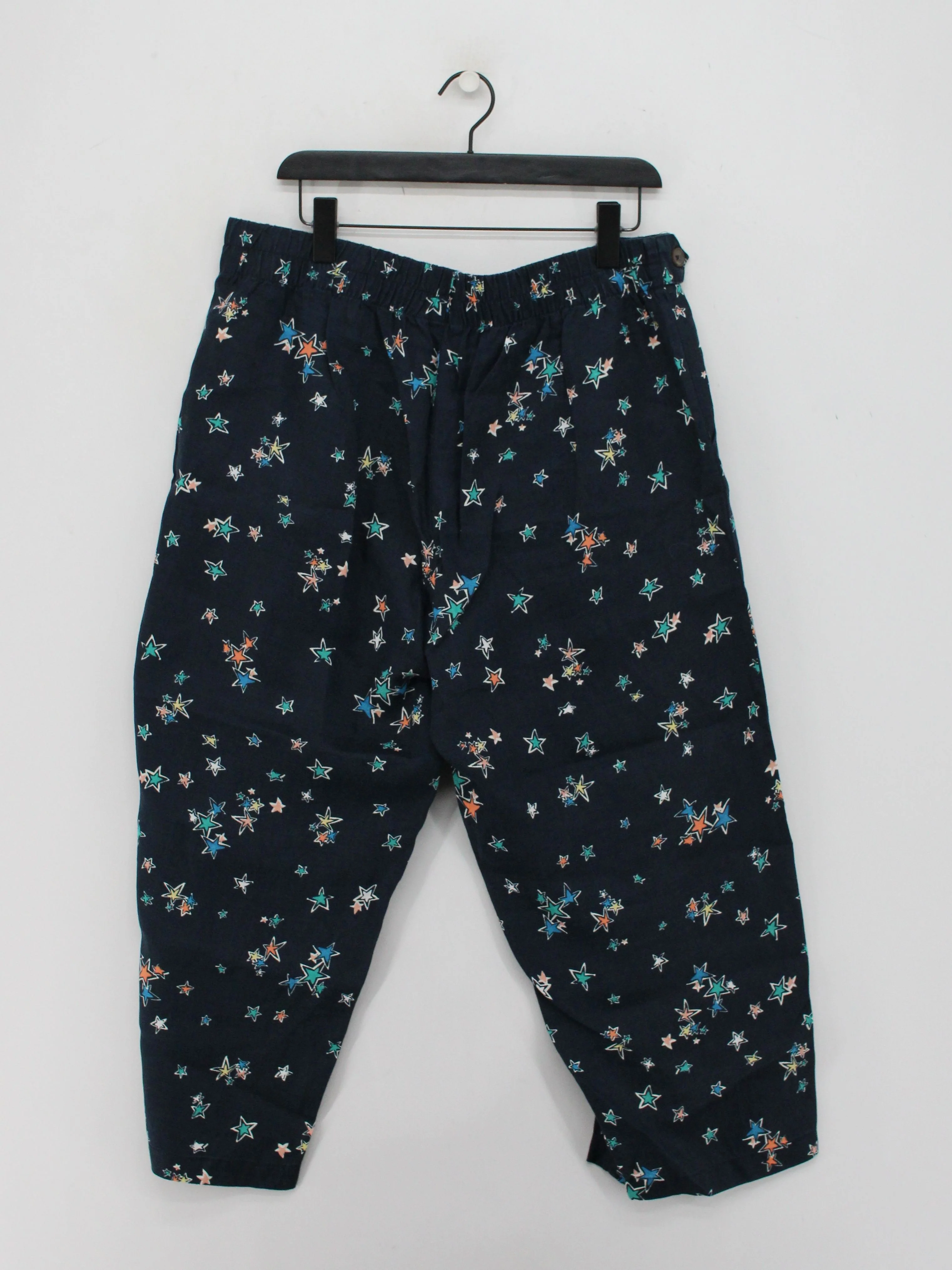 Monsoon Women's Trousers UK 16 Blue Animal Print 100% Linen Straight Capri - Image 2