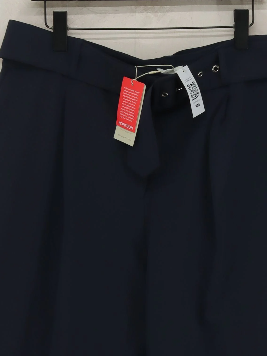 Monsoon Women's Trousers UK 20 Blue Polyester with Elastane Capri New with tags - Image 3