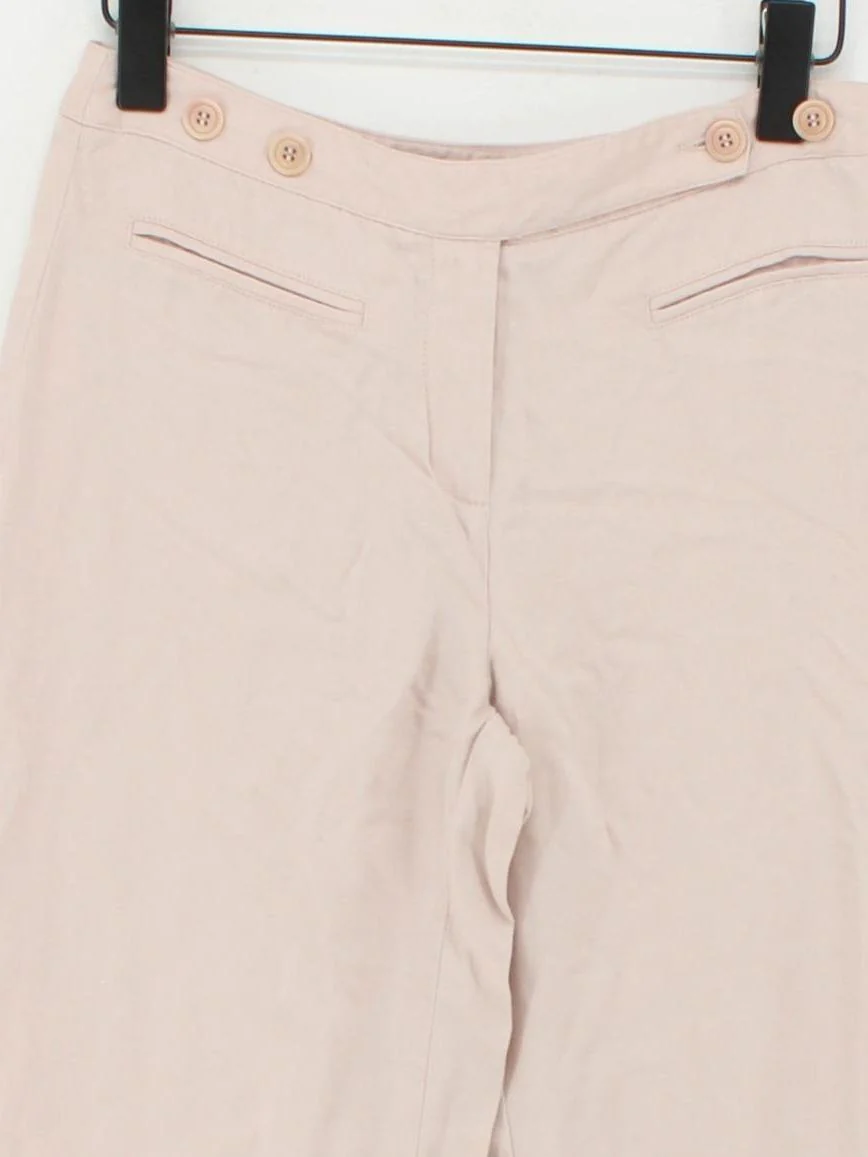 Monsoon Women's Trousers UK 8 Cream 100% Lyocell Modal Wide-Leg Chino - Image 3
