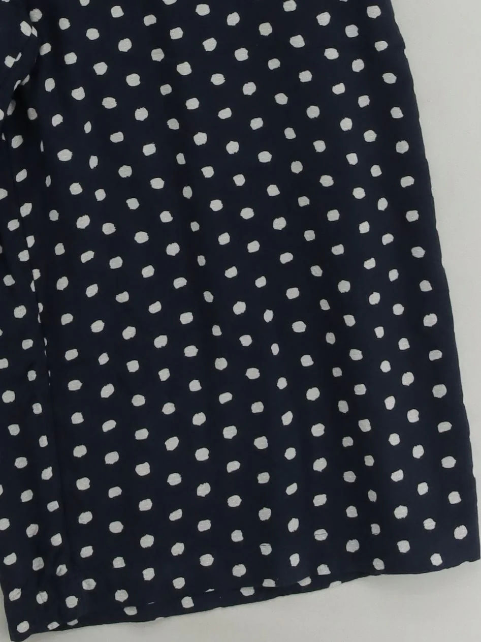 Monsoon Women's Trousers XL Blue Polkadot 100% Viscose Wide-Leg Cropped - Image 4