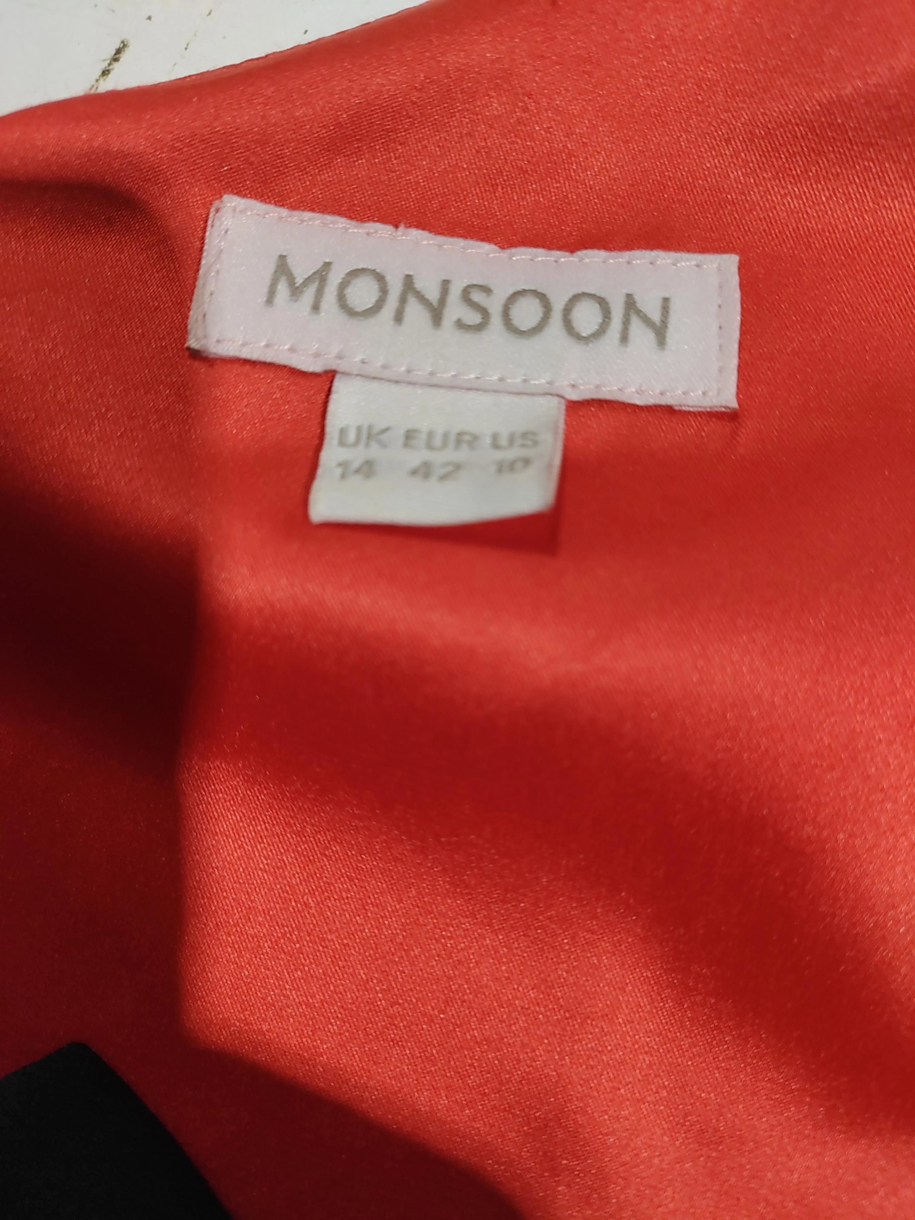 Monsoon Wrap Midi Dress UK14 in Red - Image 5