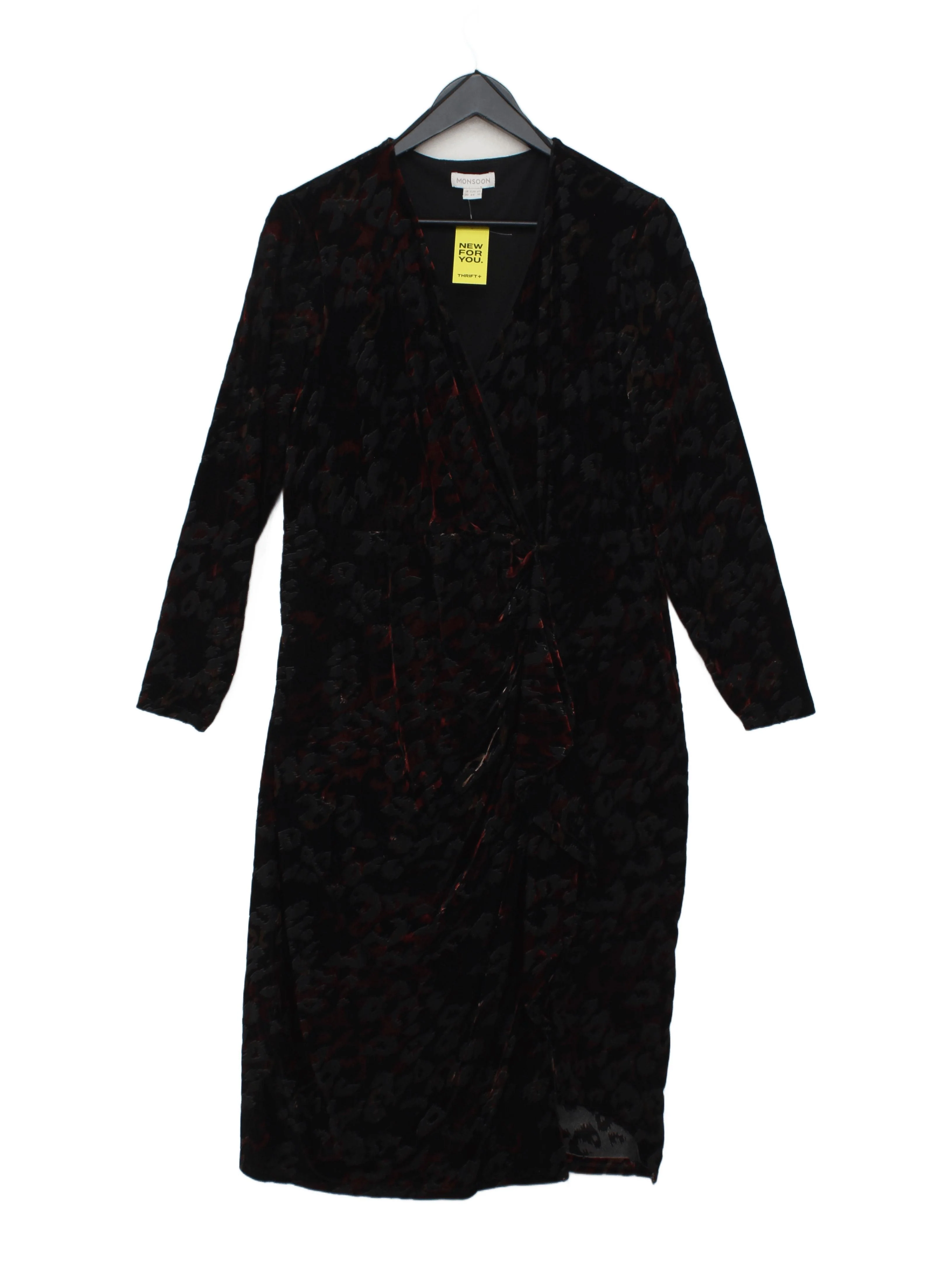 Monsoon Wrap Midi Dress UK20 in Black