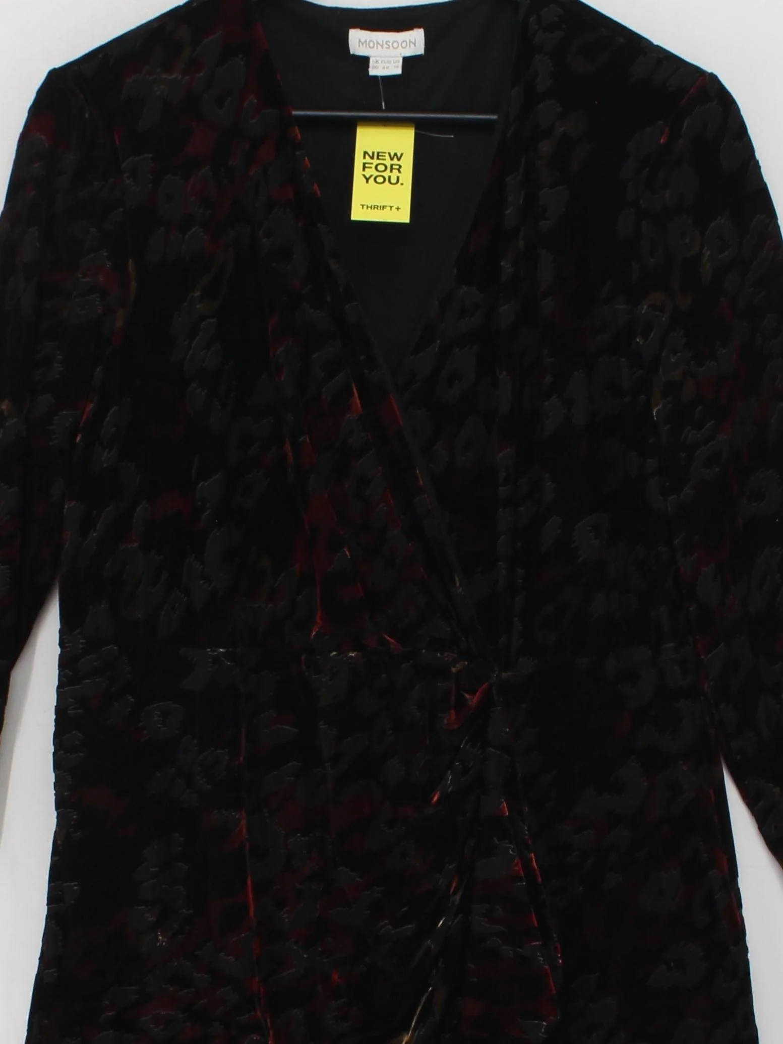 Monsoon Wrap Midi Dress UK20 in Black - Image 3