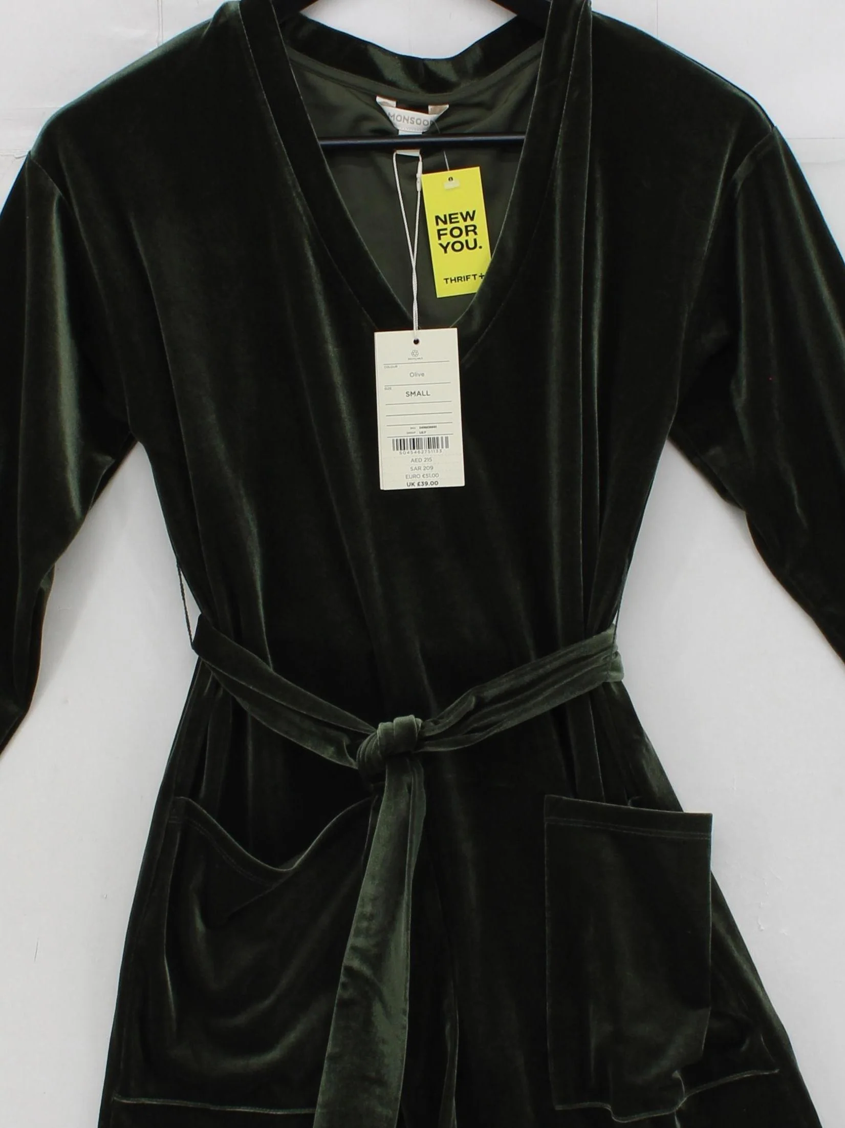 Monsoon Wrap Mini Dress S in Green - Image 3