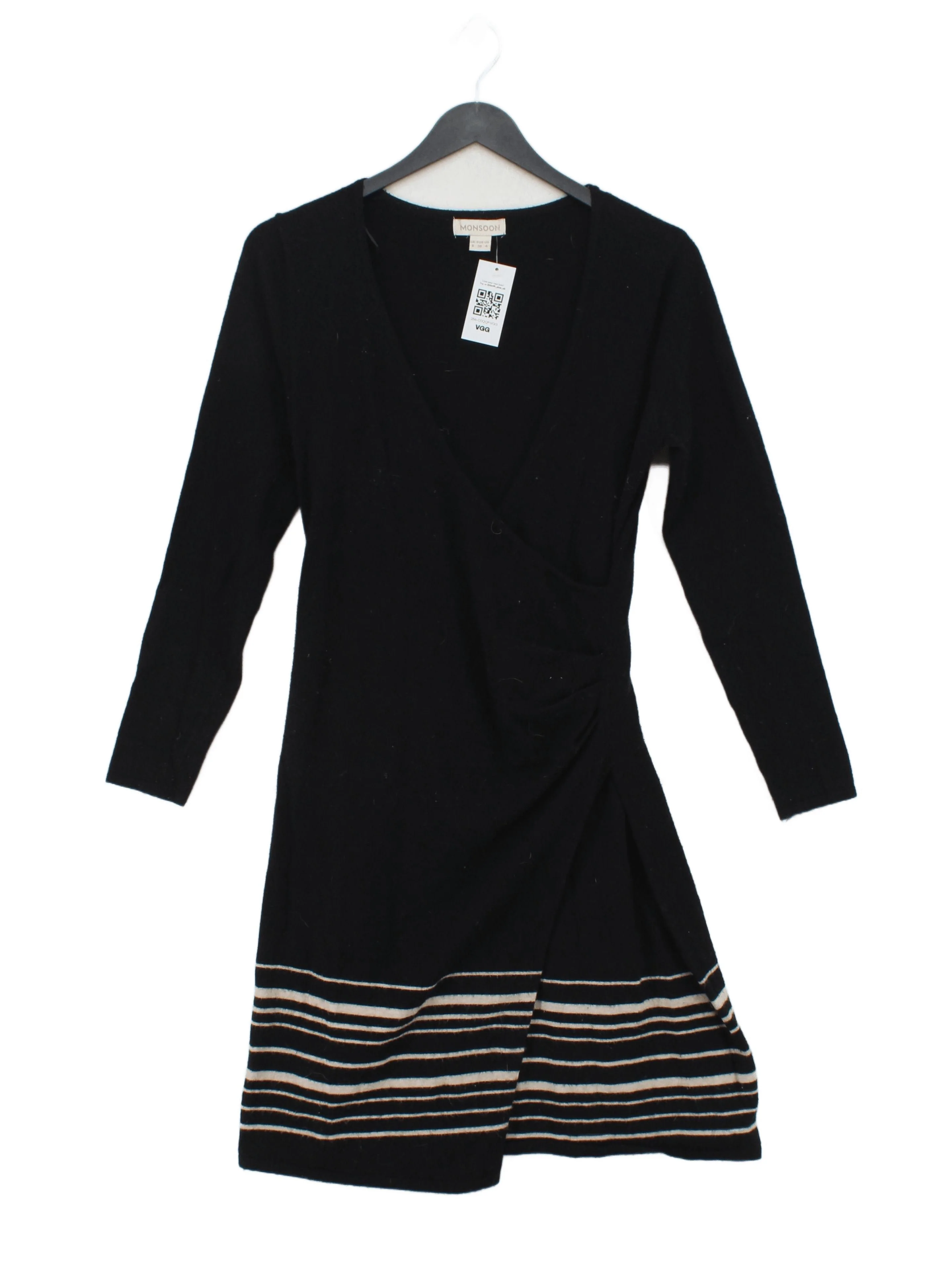 Monsoon Wrap Mini Dress UK8 in Black