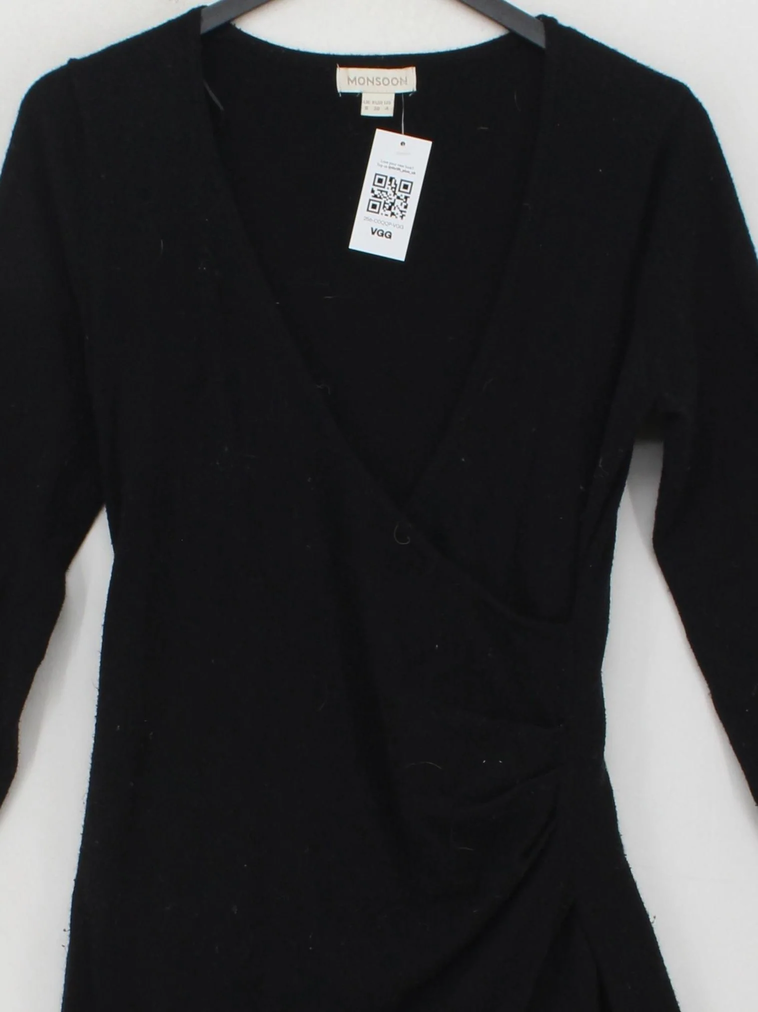 Monsoon Wrap Mini Dress UK8 in Black - Image 3
