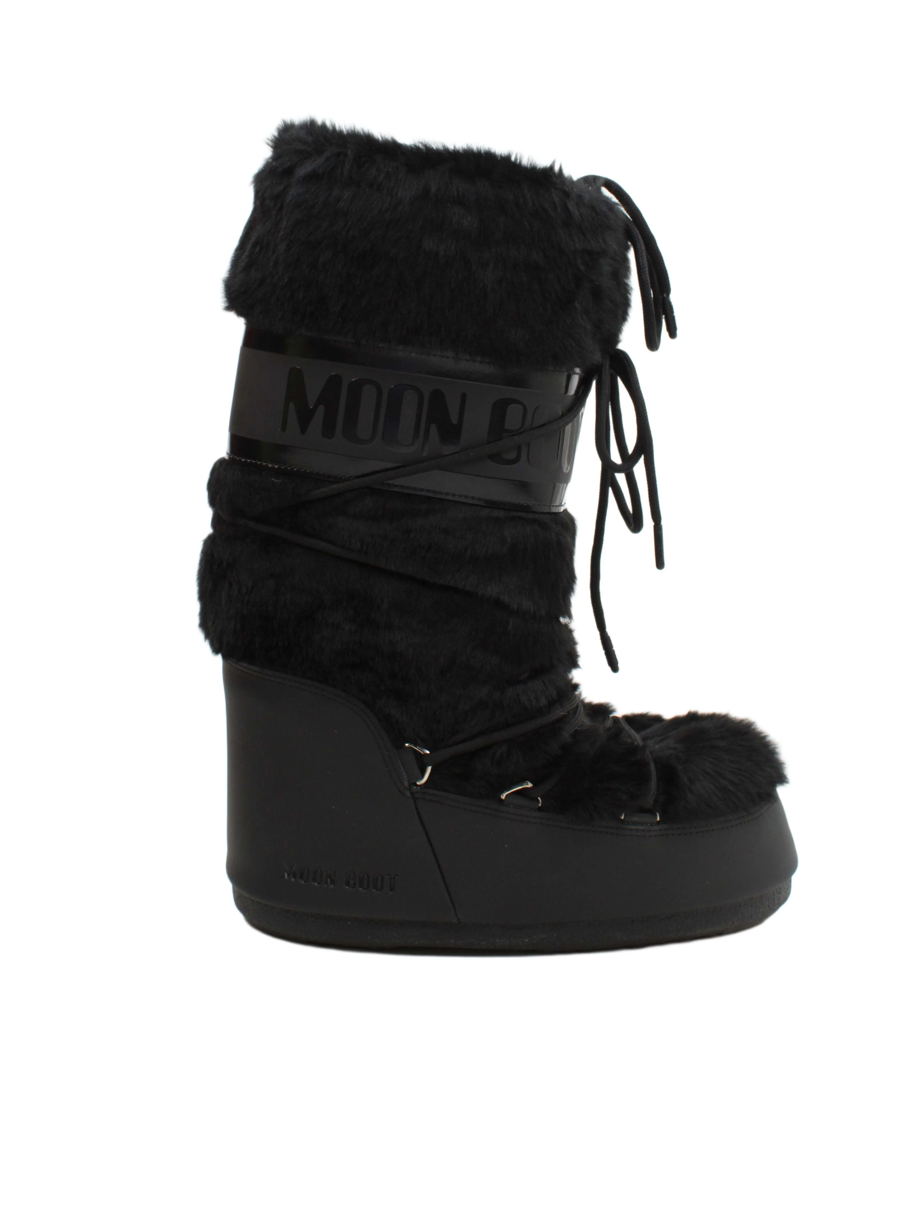 Moon Boot Women's Boots UK 8 Black 100% Faux Fur Platform