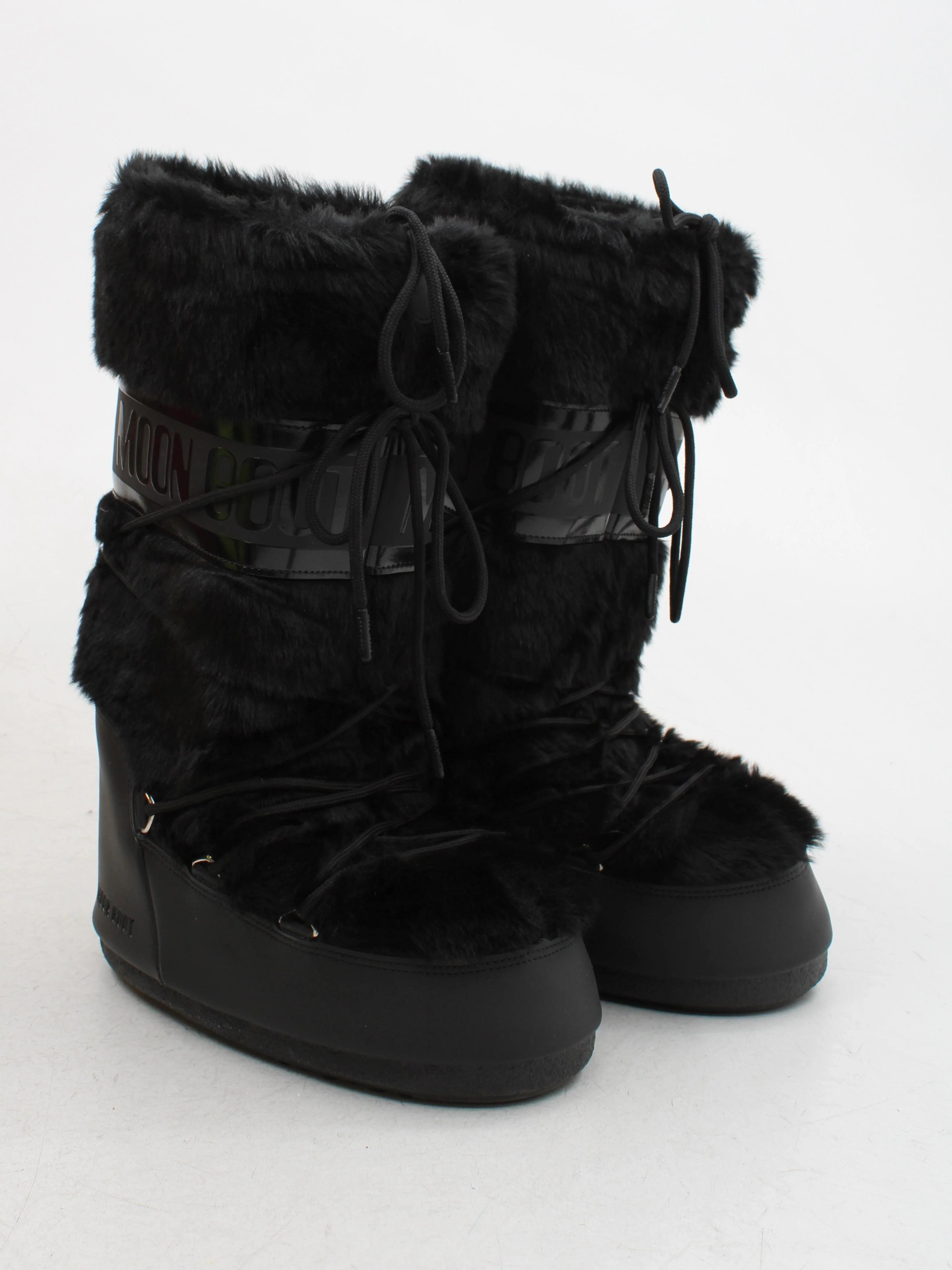 Moon Boot Women's Boots UK 8 Black 100% Faux Fur Platform - Image 4