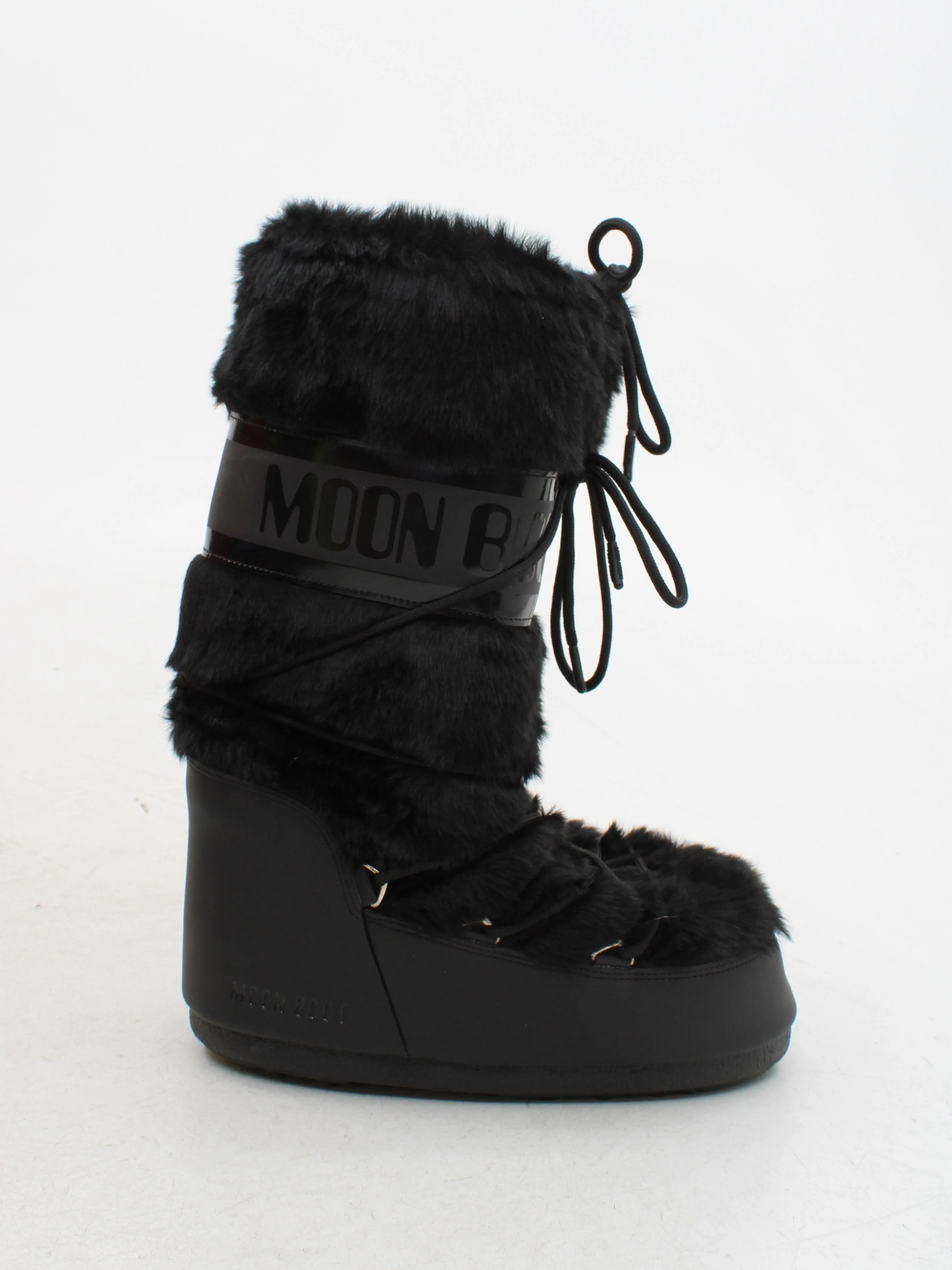 Moon Boot Women's Boots UK 8 Black 100% Faux Fur Platform - Image 5
