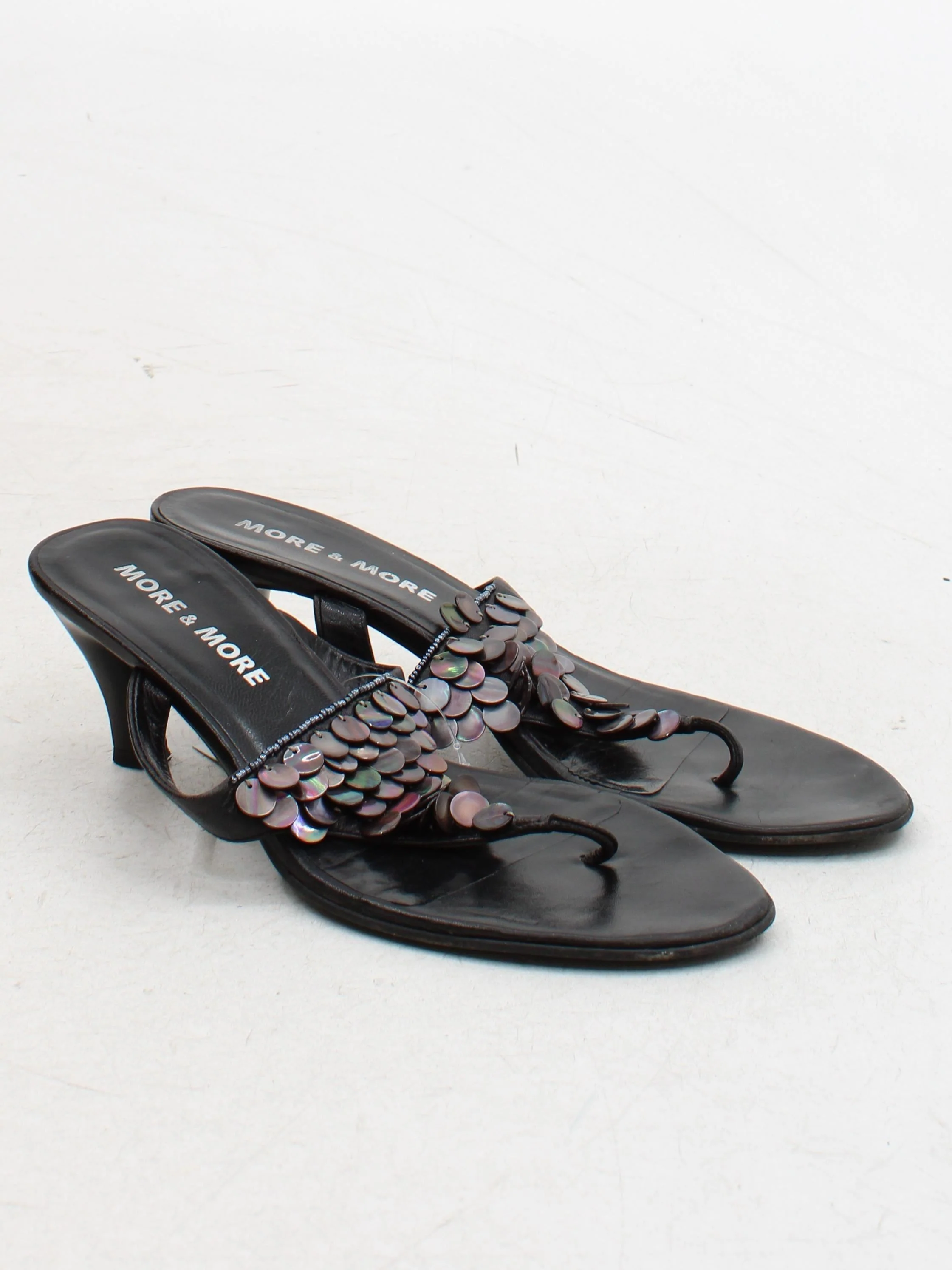 MORE & MORE Women's Heels UK 6 Black 100% Faux Leather Mule - Image 4