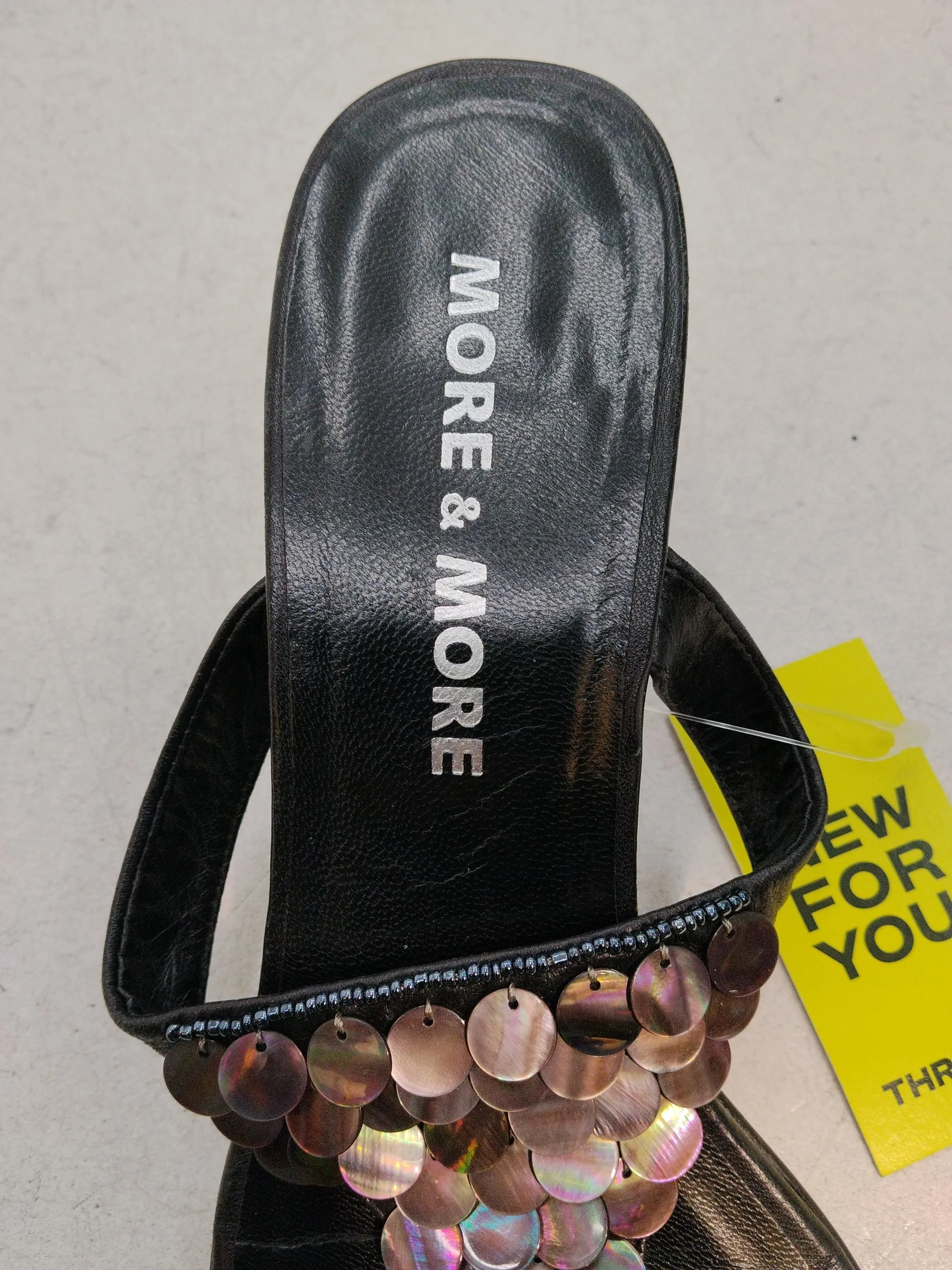 MORE & MORE Women's Heels UK 6 Black 100% Faux Leather Mule - Image 6