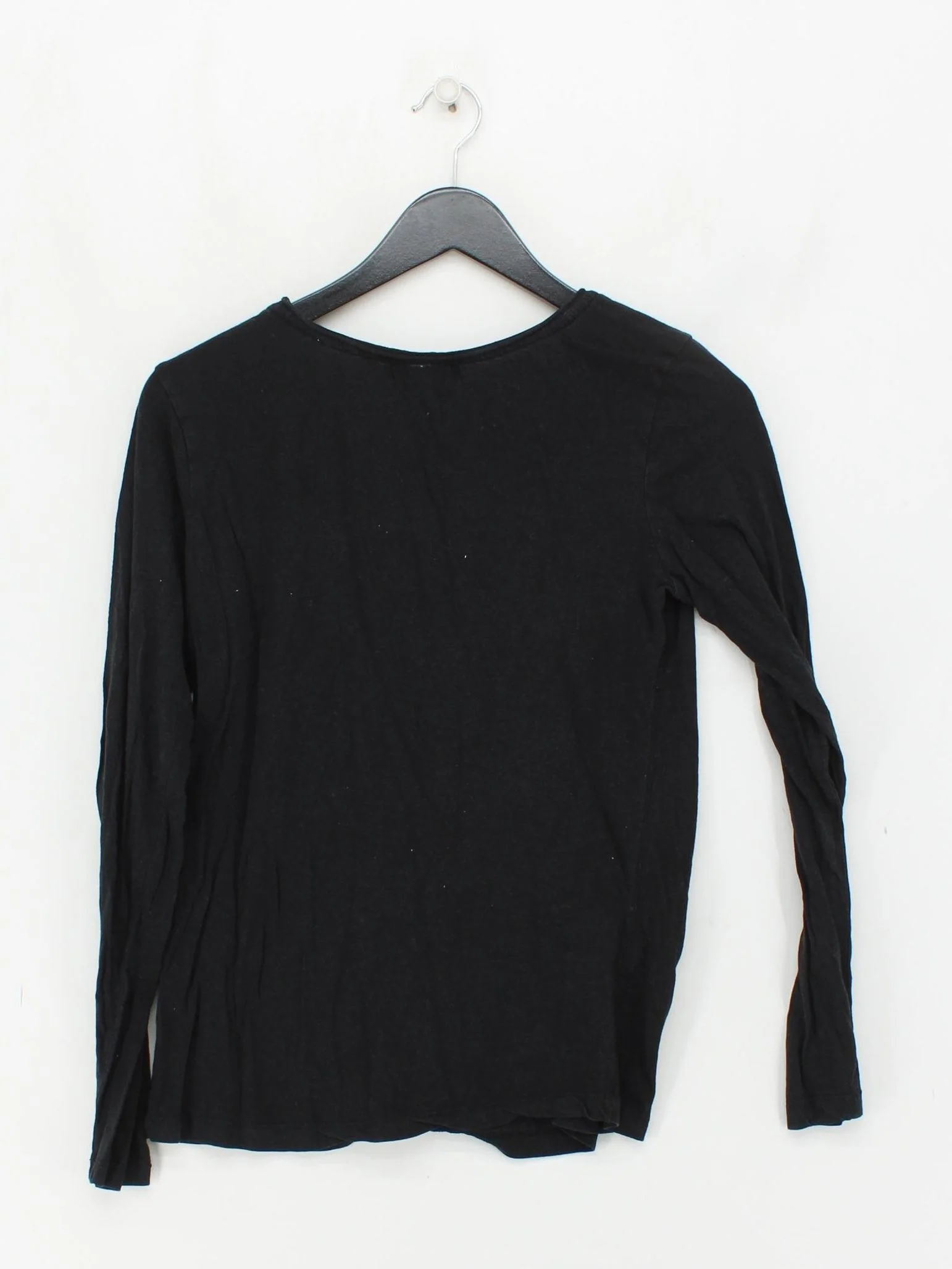 Mos Mosh Women's Top S Black 100% Cotton Long Sleeve Round Neck Basic - Image 2