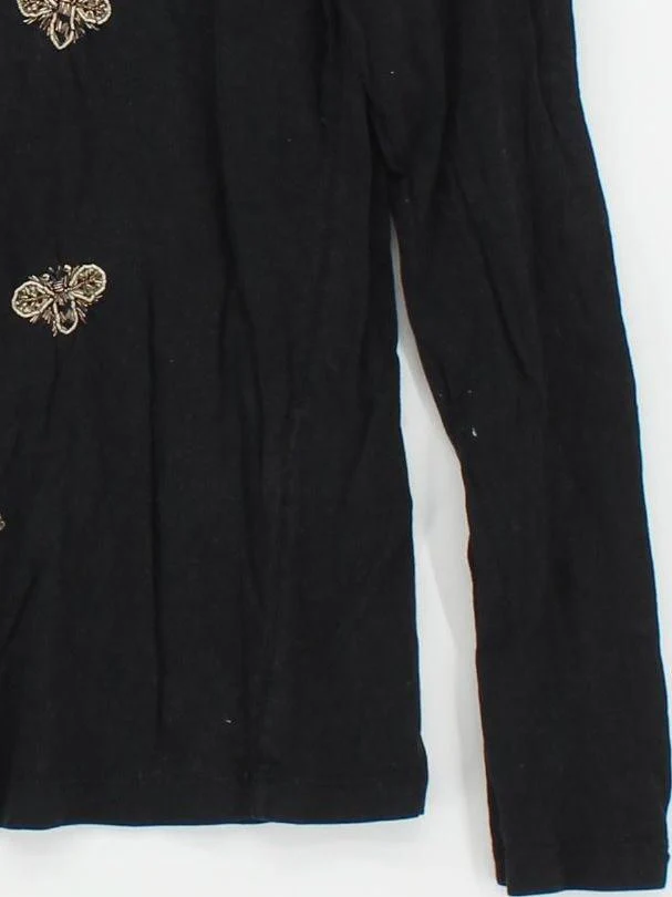 Mos Mosh Women's Top S Black 100% Cotton Long Sleeve Round Neck Basic - Image 4