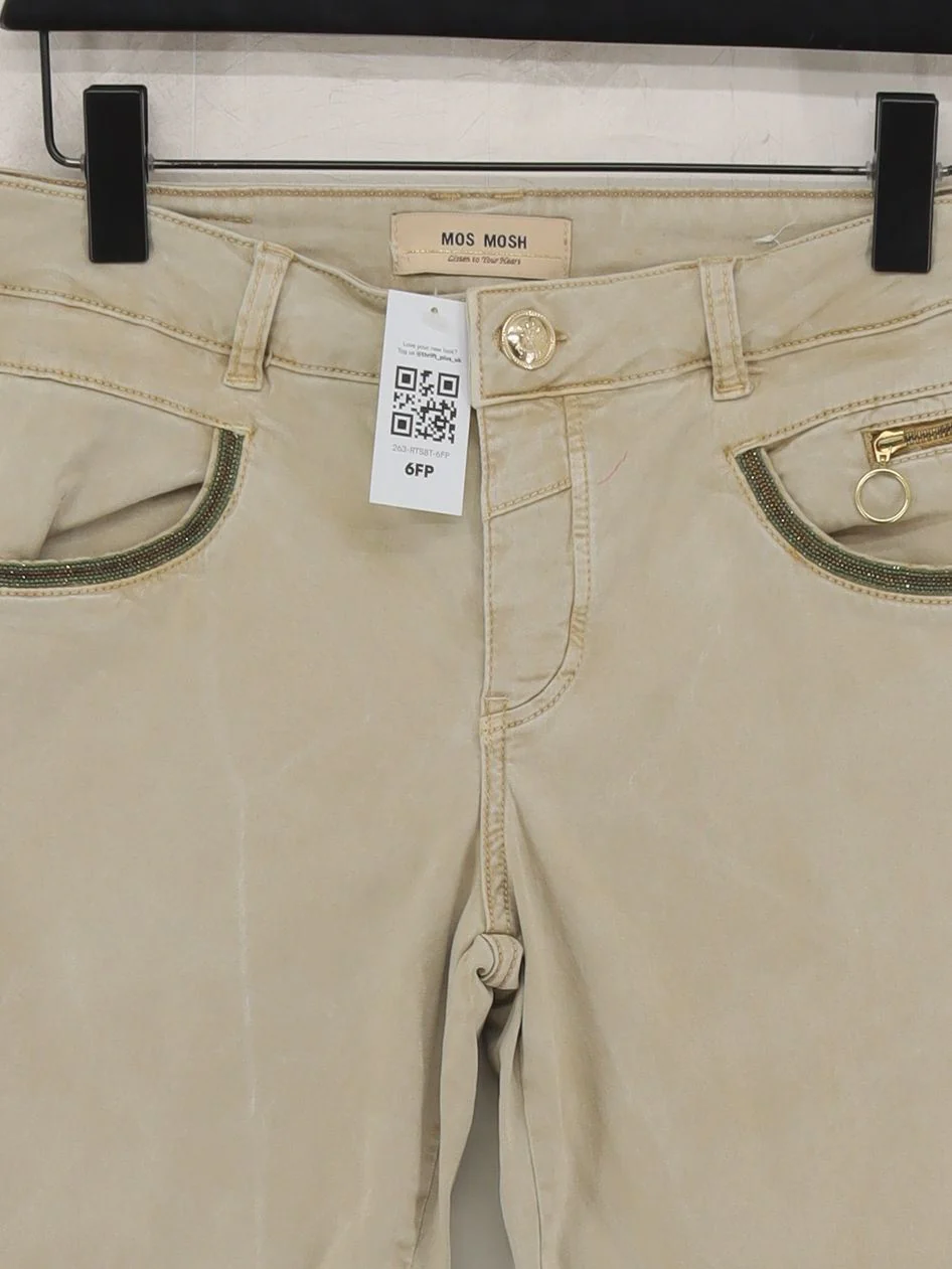 Mos Mosh Women's Trousers W 28 in Cream Lyocell Modal - Image 3