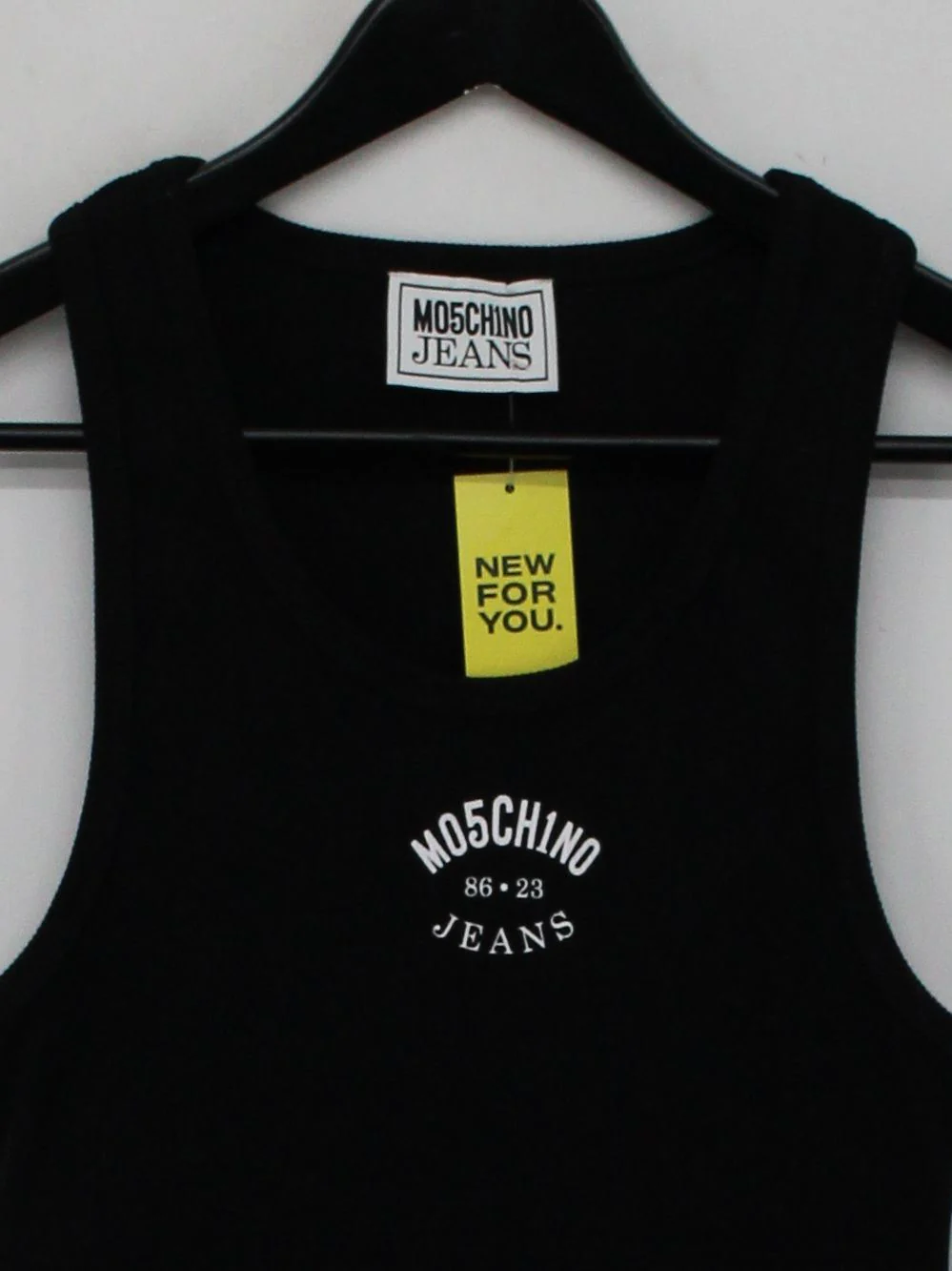 MOSCHINO JEANS Women's T-Shirt M Black Cotton with Elastane Basic - Image 3
