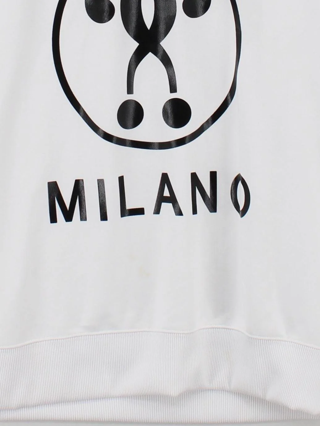 Moschino Men's Hoodie L White Graphic Polyester with Cotton Pullover - Image 4