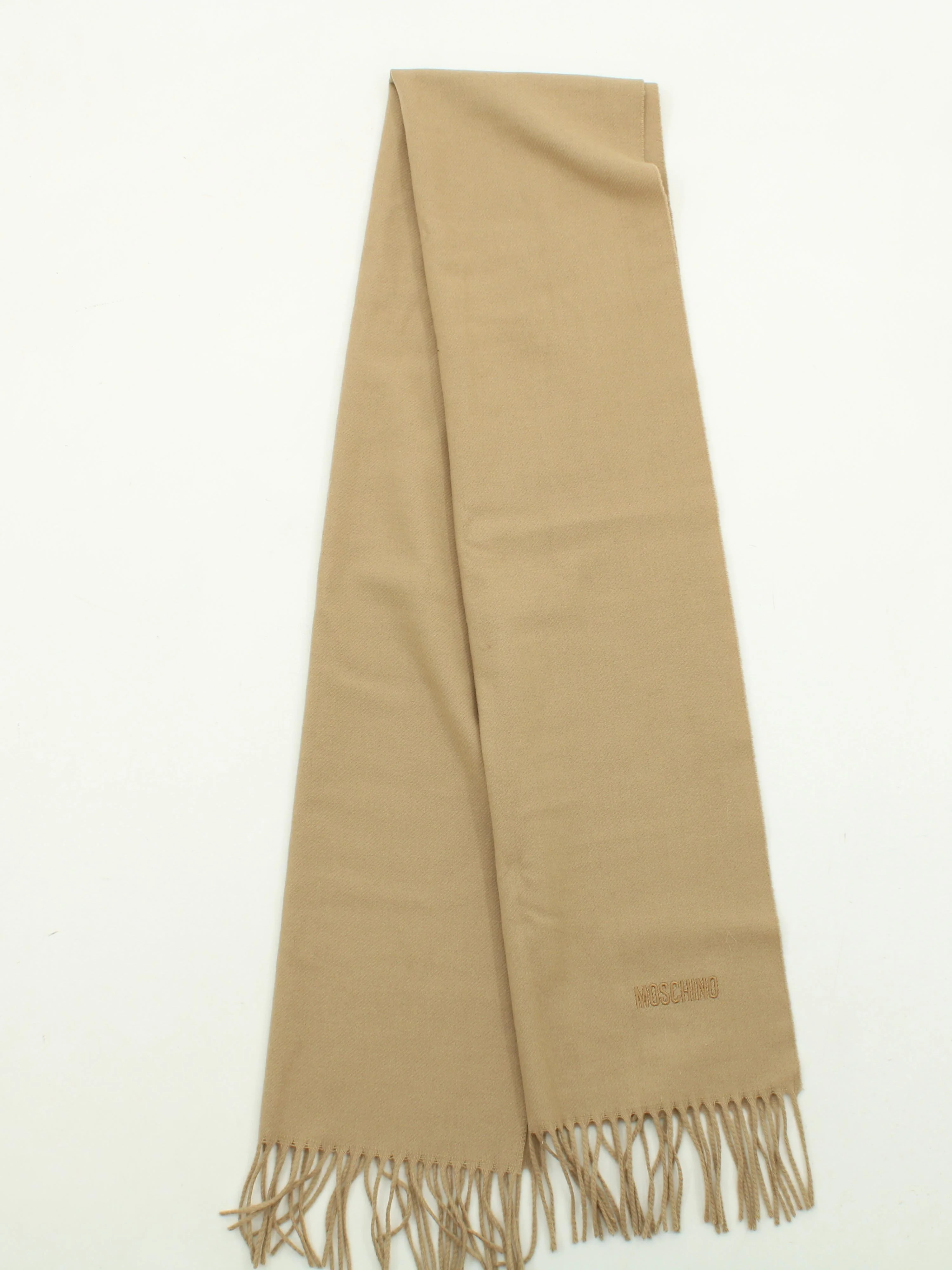 Moschino Men's Scarf Tan 100% Wool Scarf - Image 2