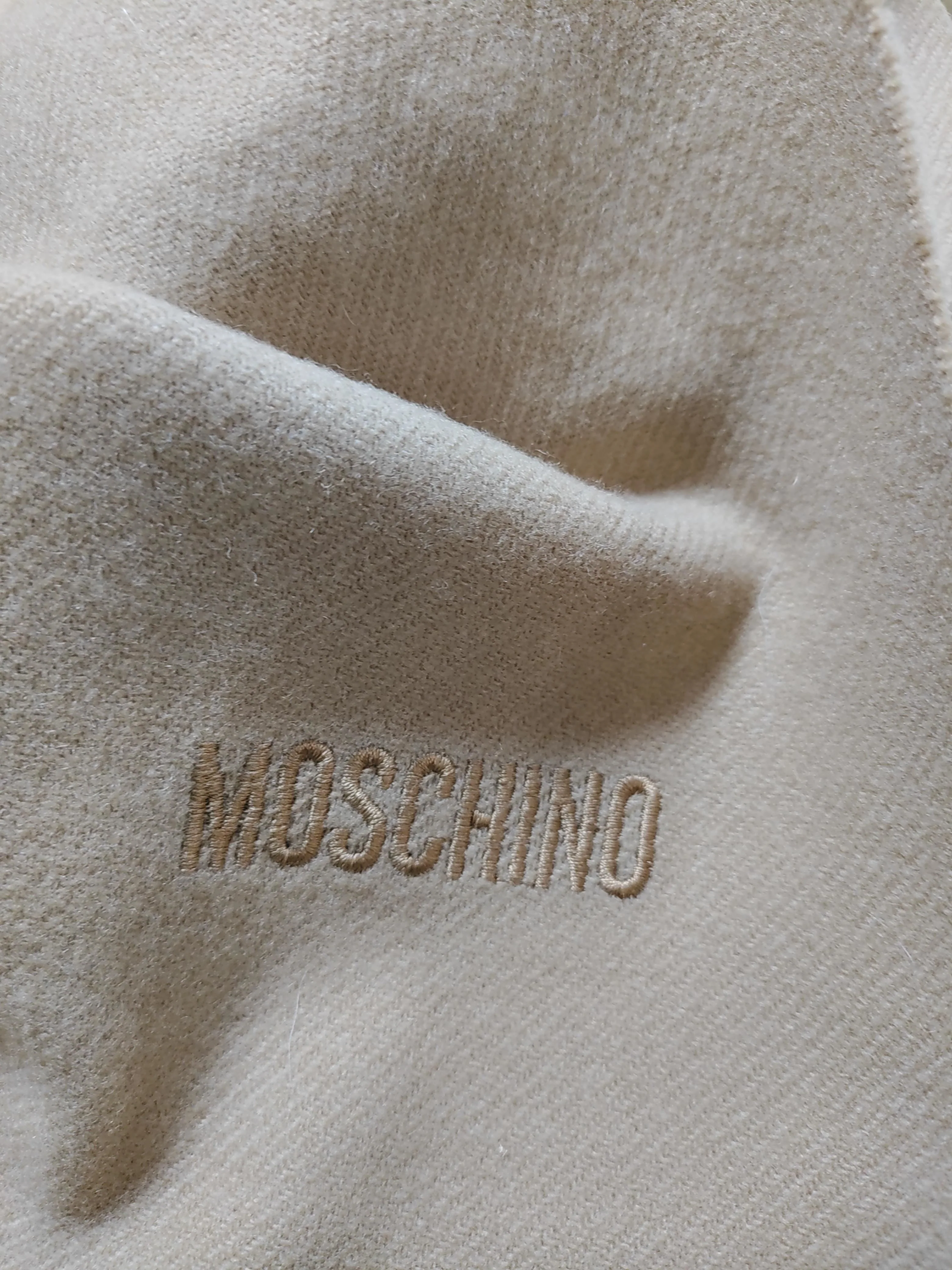 Moschino Men's Scarf Tan 100% Wool Scarf - Image 5